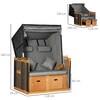 Miniaturansicht Miniaturansicht Miniaturansicht Miniaturansicht Miniaturansicht Outsunny Strandkorb Holz, PE-Rattan, Polyester, Schaumstoff - Bild 5