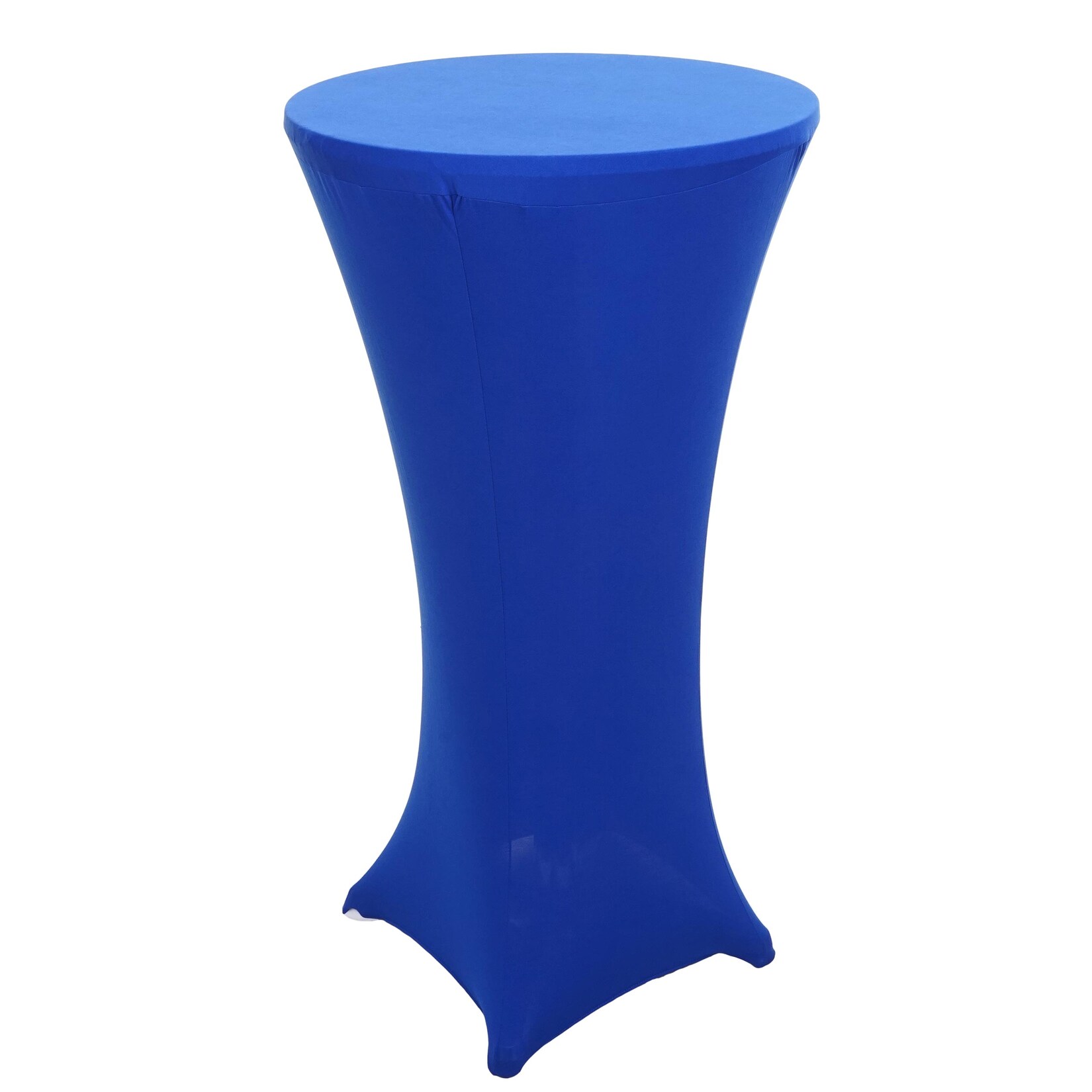 Set Stehtisch + Stehtischhusse MCW-J30, Bistrotisch Tischhusse, klappbar höhenverstellbar Ø 60cm ~ Husse blau