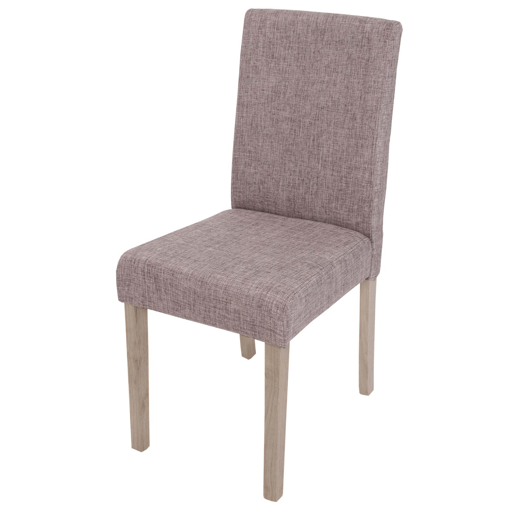 Esszimmerstuhl Littau, Küchenstuhl Stuhl, Stoff/Textil MVG-zertifiziert ~ grau, braune Beine