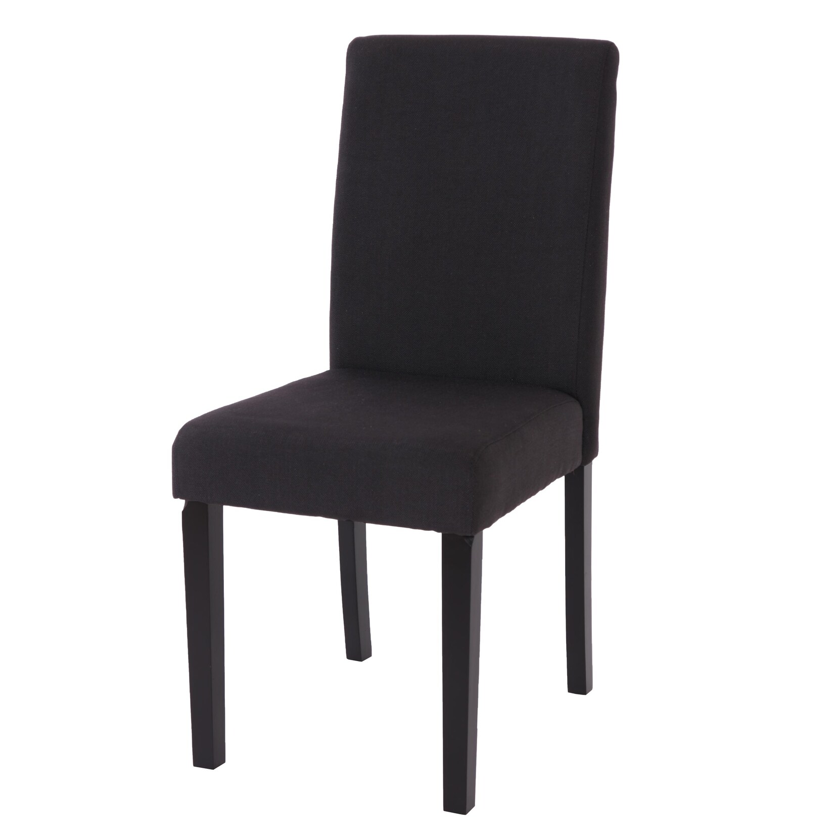 Esszimmerstuhl Littau, Küchenstuhl Stuhl, Stoff/Textil ~ schwarz, dunkle Beine | 04057651417257