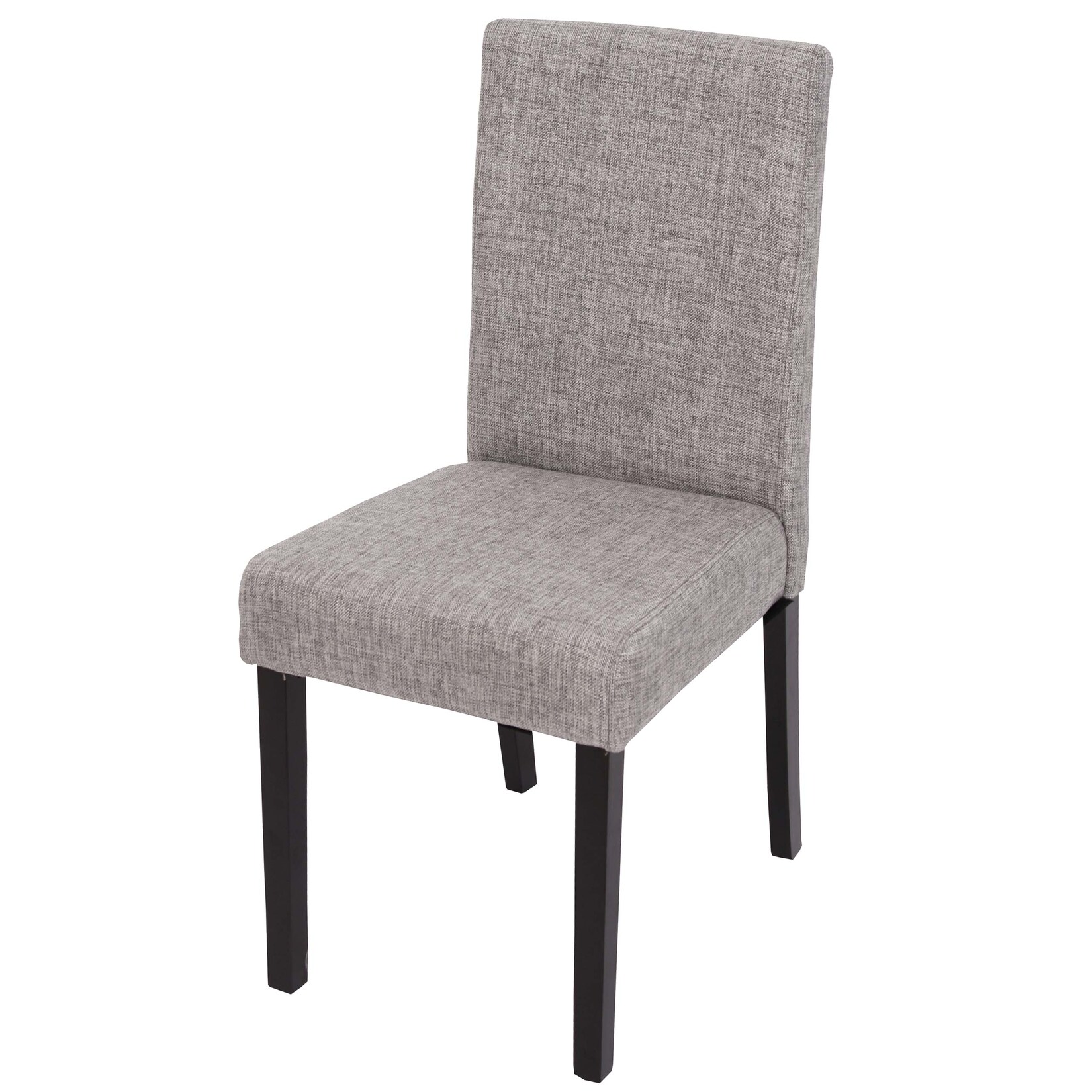 Esszimmerstuhl Littau, Küchenstuhl Stuhl, Stoff/Textil ~ grau, dunkle Beine