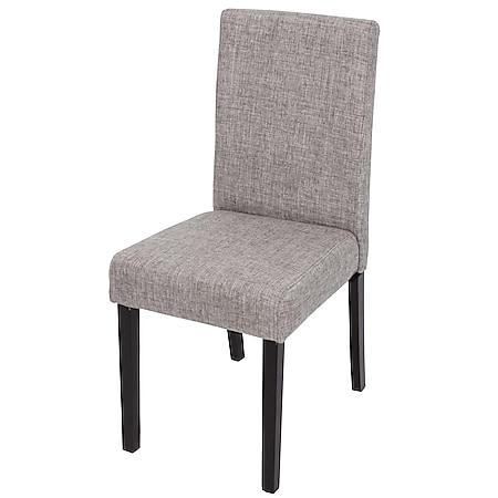 Esszimmerstuhl Littau, Küchenstuhl Stuhl, Stoff/Textil ~ grau, dunkle Beine - Bild 1