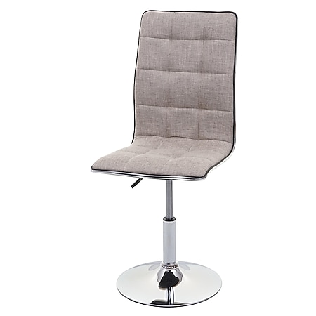 Esszimmerstuhl MCW-C41, Stuhl Küchenstuhl, höhenverstellbar drehbar, Stoff/Textil ~ creme-grau - Bild 1