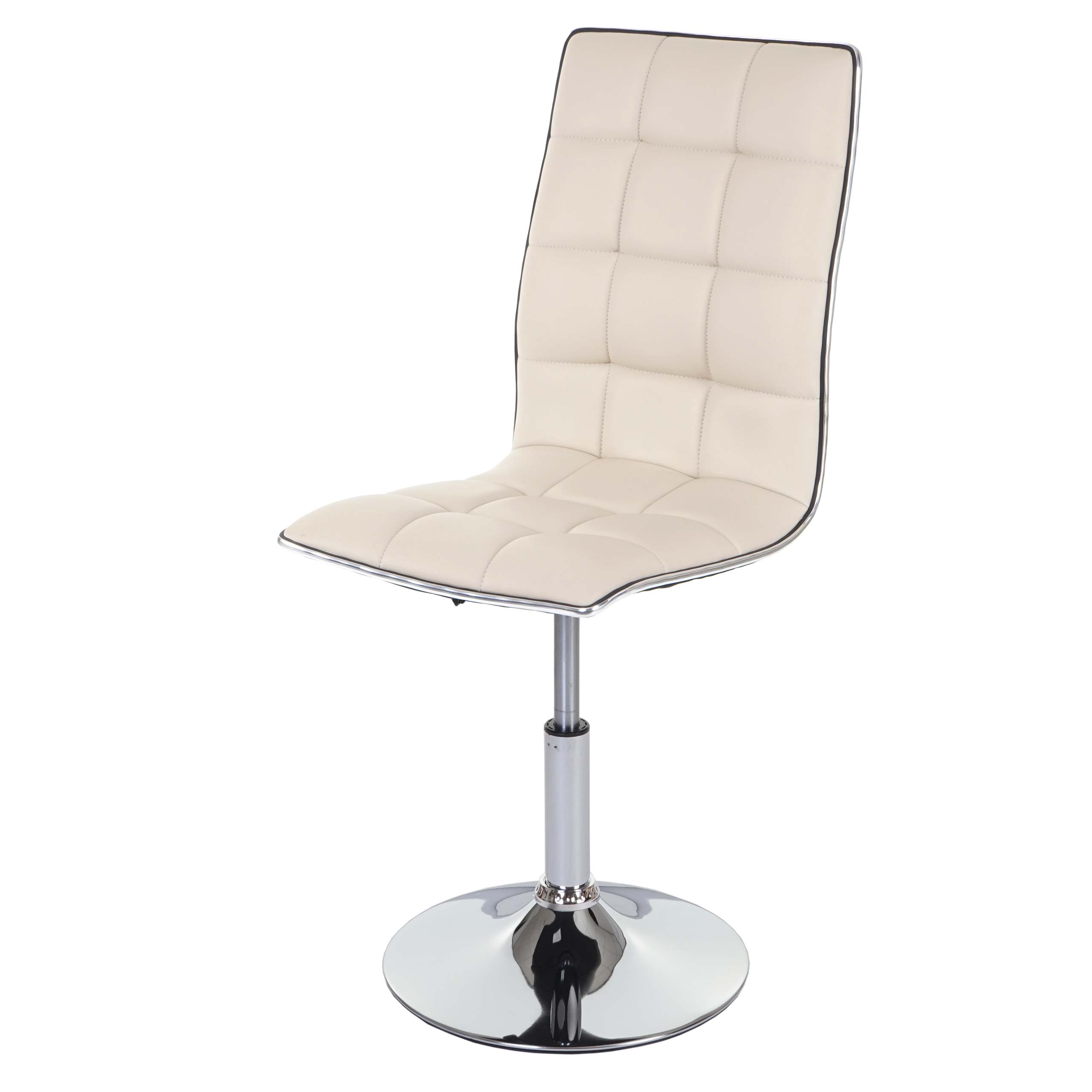 Esszimmerstuhl MCW-C41, Stuhl K&uuml;chenstuhl, h&ouml;henverstellbar drehbar, Kunstleder ~ creme - Bild 1