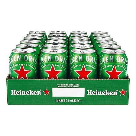 Heineken 5,0 % vol 0,33 Liter Dose, 24er Pack - Bild 1