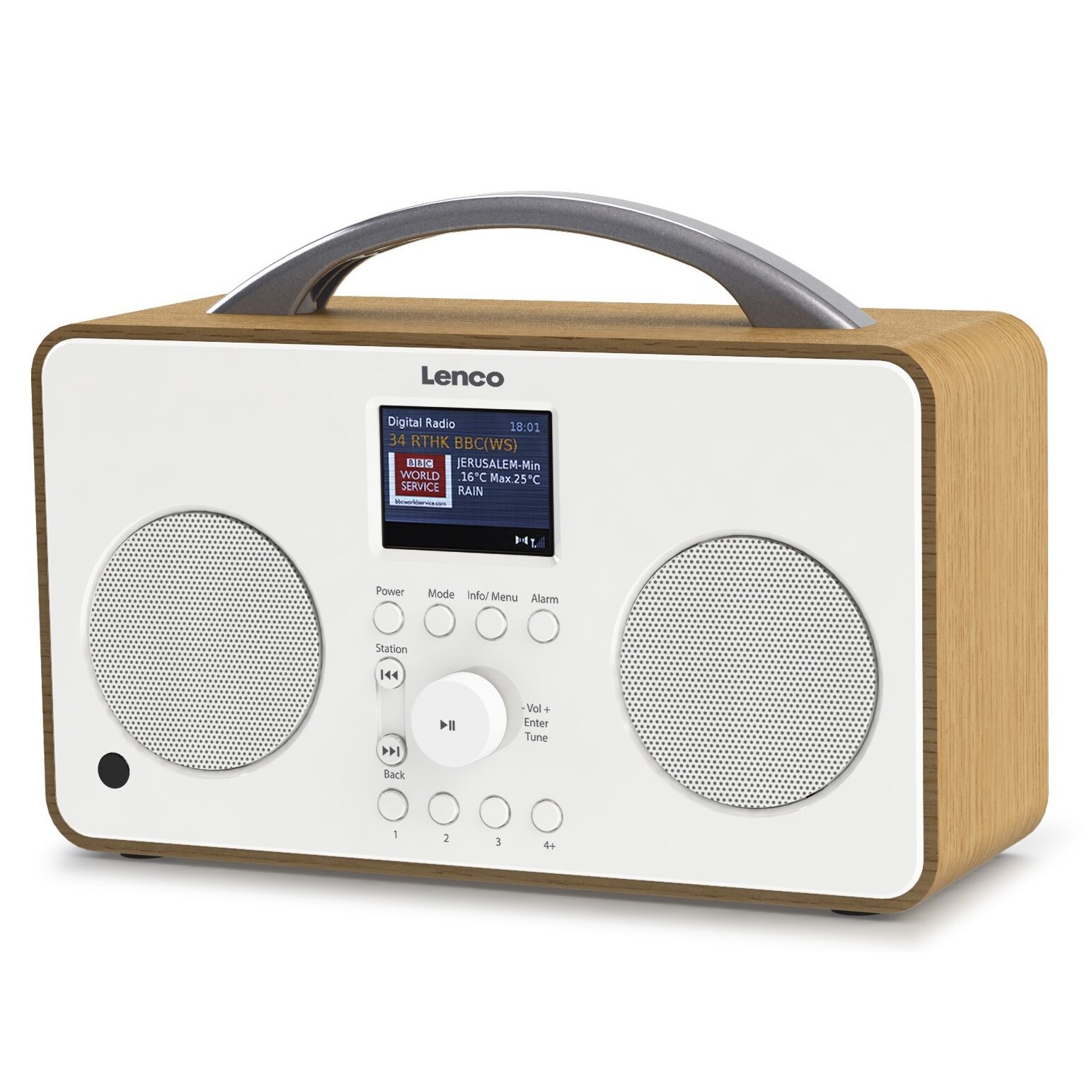 Lenco Internet-Radio PIR-645 mit DAB+/FM Radio, wiederaufladbarem Akku und Bluetooth, weiß | 08711902045618