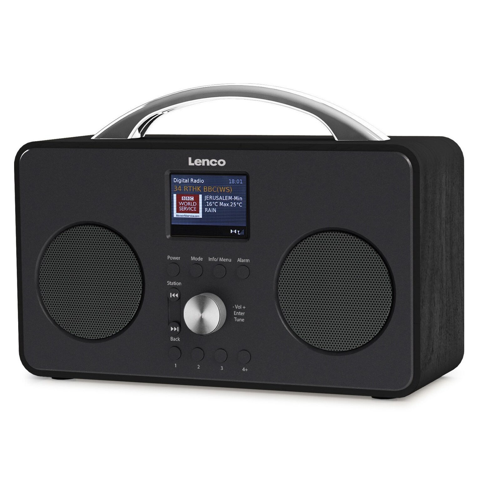 Lenco Internet-Radio PIR-645 mit DAB+/FM Radio, wiederaufladbarem Akku und Bluetooth, schwarz | 08711902045625