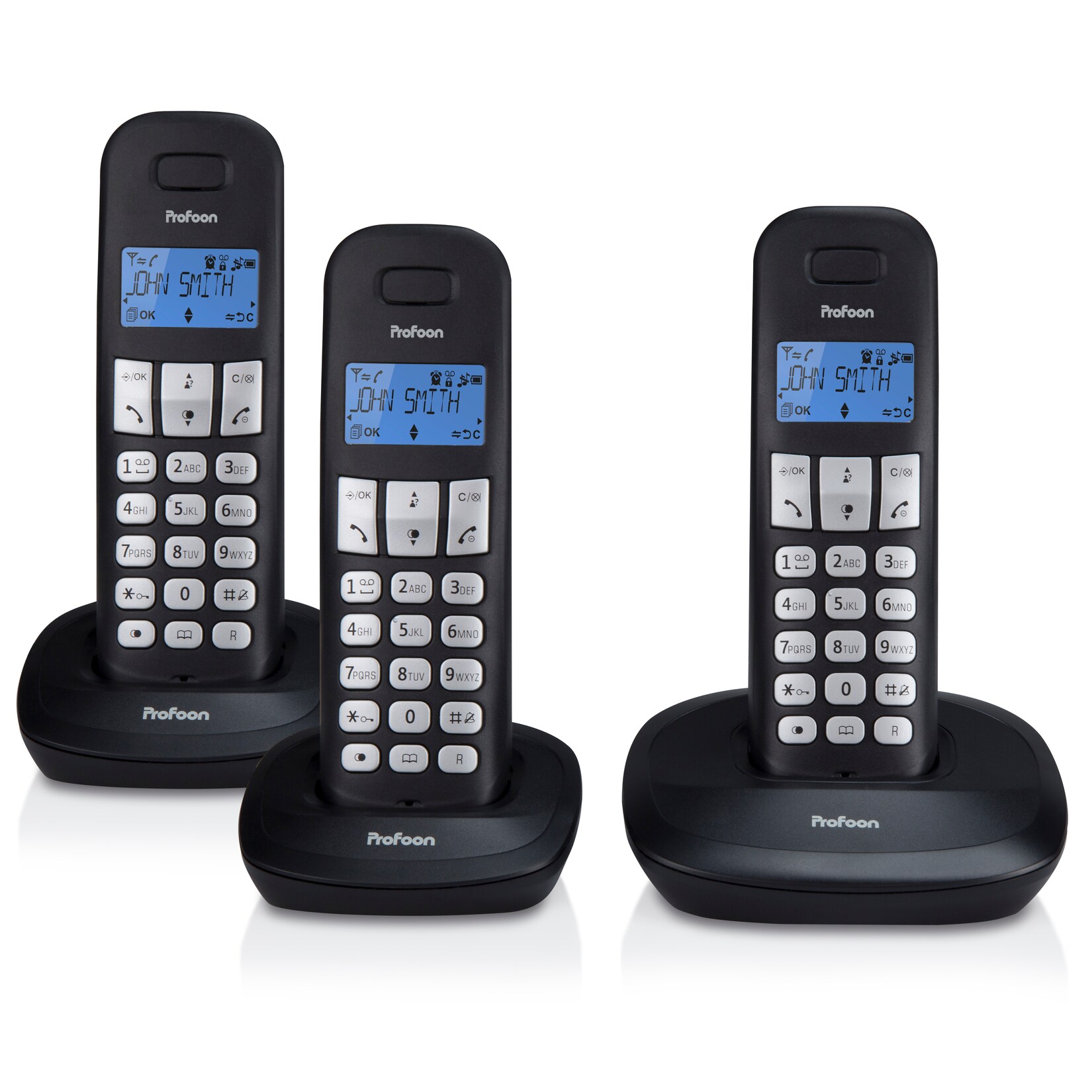Profoon DECT-Telefon PDX-1130 mit 3 Mobilteilen | 08712412675364
