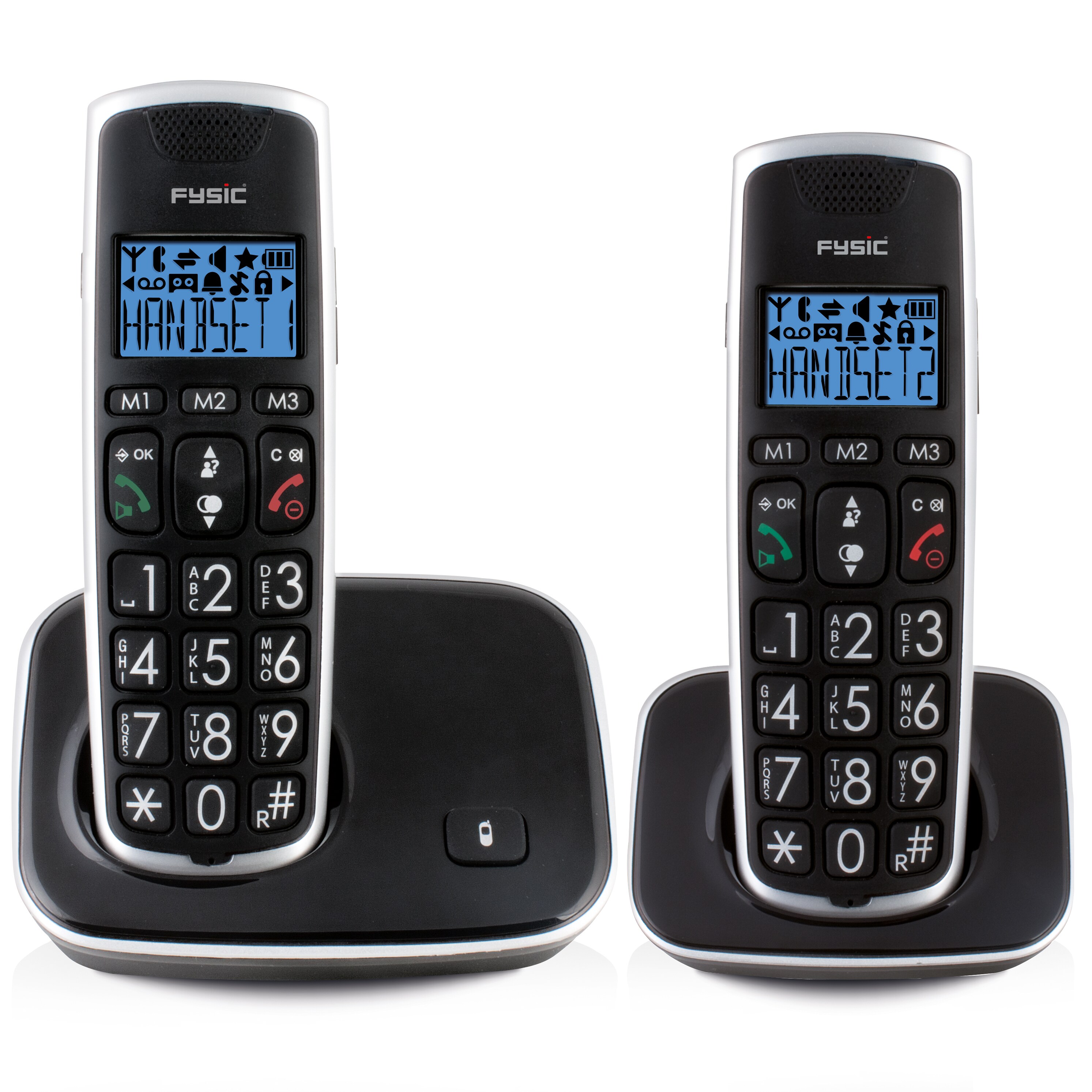 Fysic DECT-Telefon f&uuml;r Senioren FX-6020 mit gro&szlig;e Tasten und 2 Mobilteilen - Bild 1