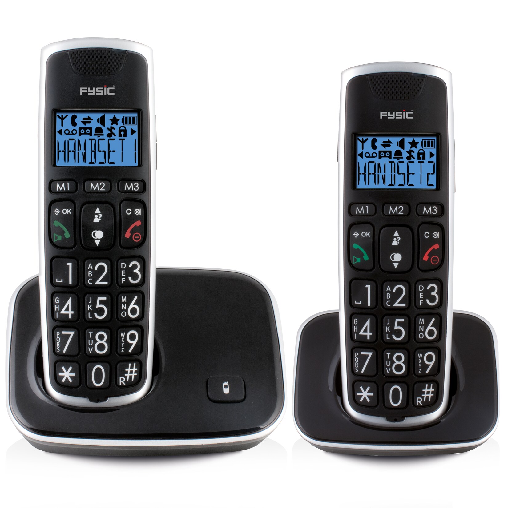 Fysic DECT-Telefon für Senioren FX-6020 mit große Tasten und 2 Mobilteilen | 08712412553105