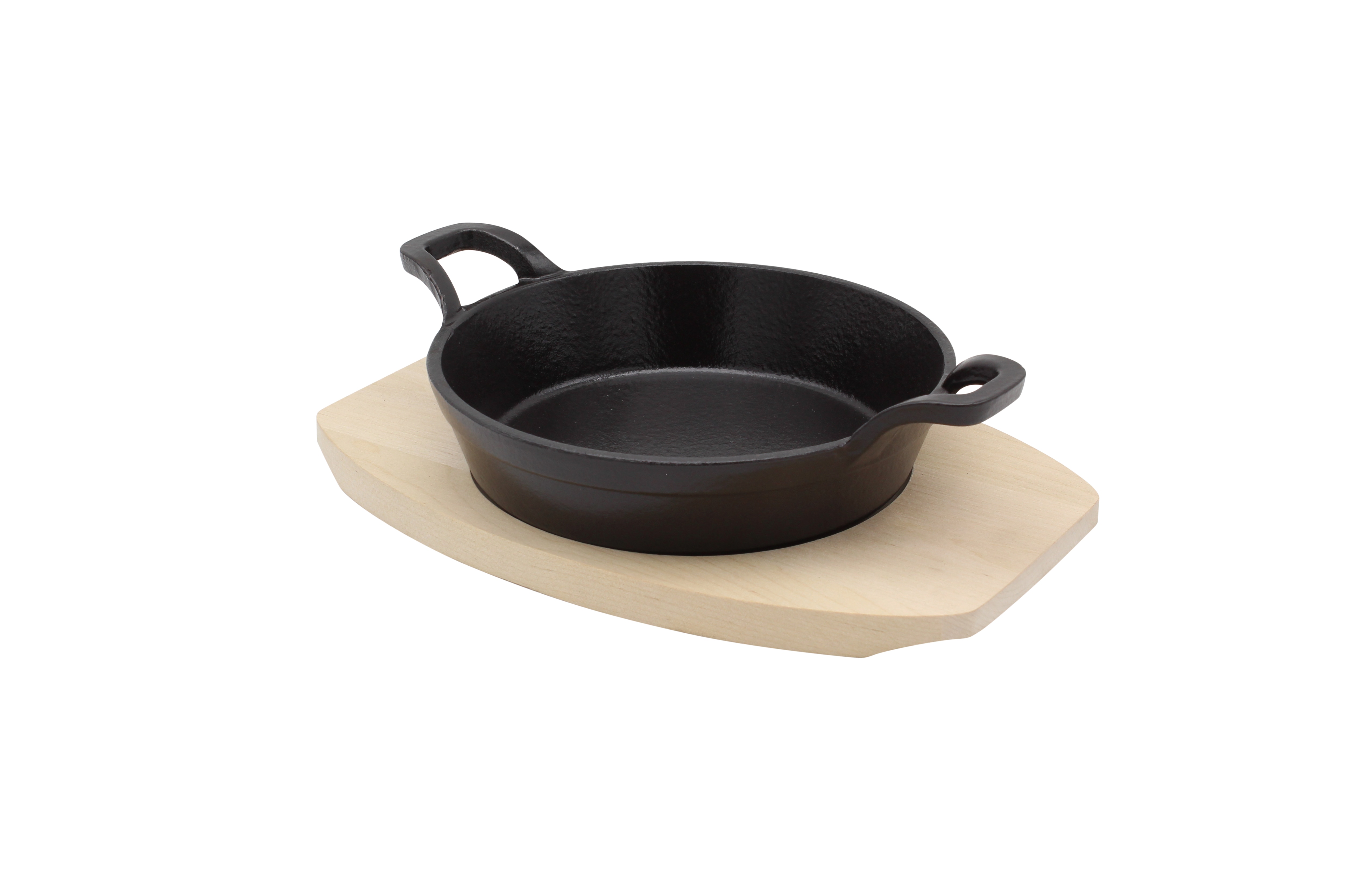 Karlkr&uuml;ger Eisenguss Servierpfanne mit Holzteller Toledo, 18 cm - Bild 1