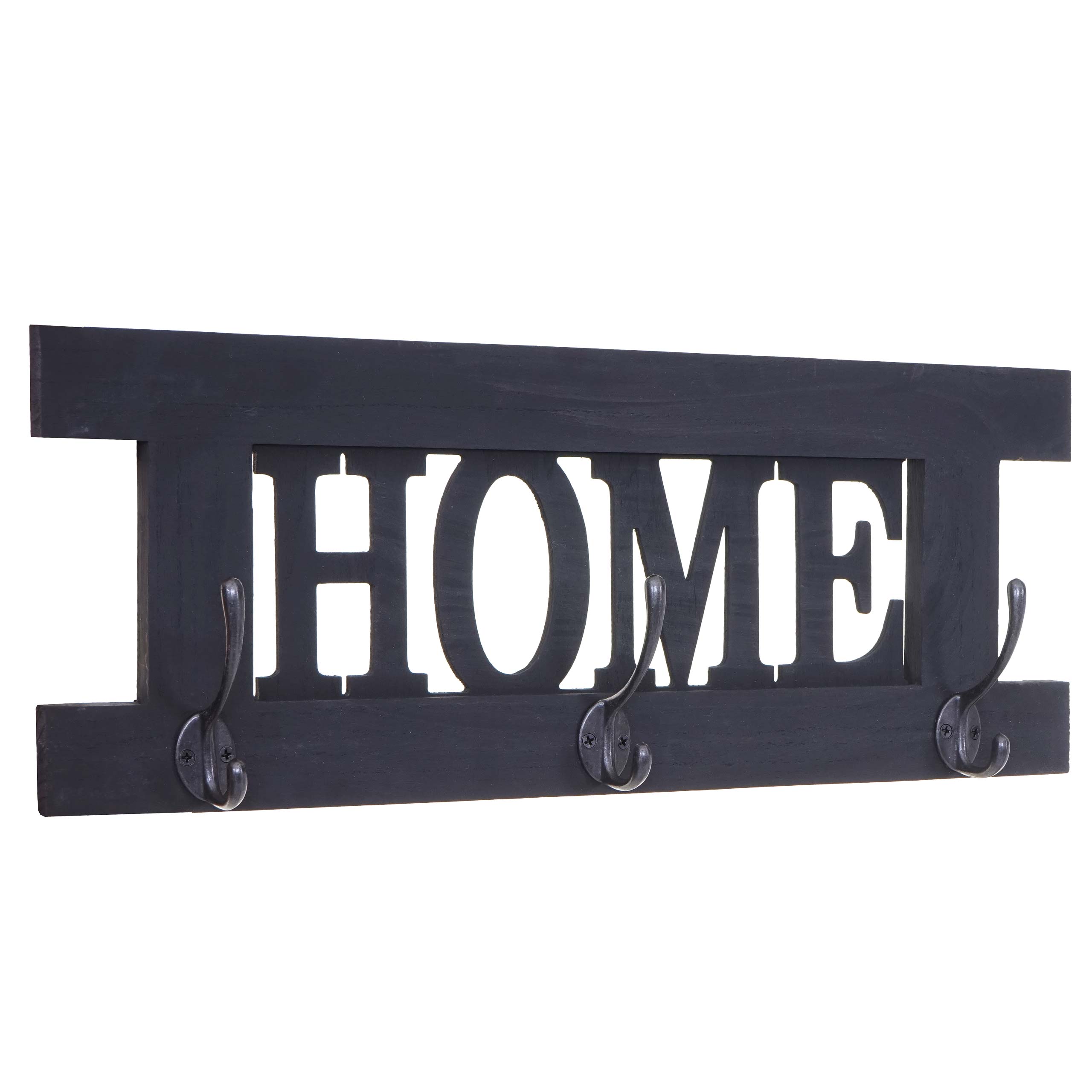 Wandgarderobe MCW-C60 Home, Garderobe Garderobenpaneel, Shabby-Look Vintage 55x21cm ~ dunkelgrau - Bild 1