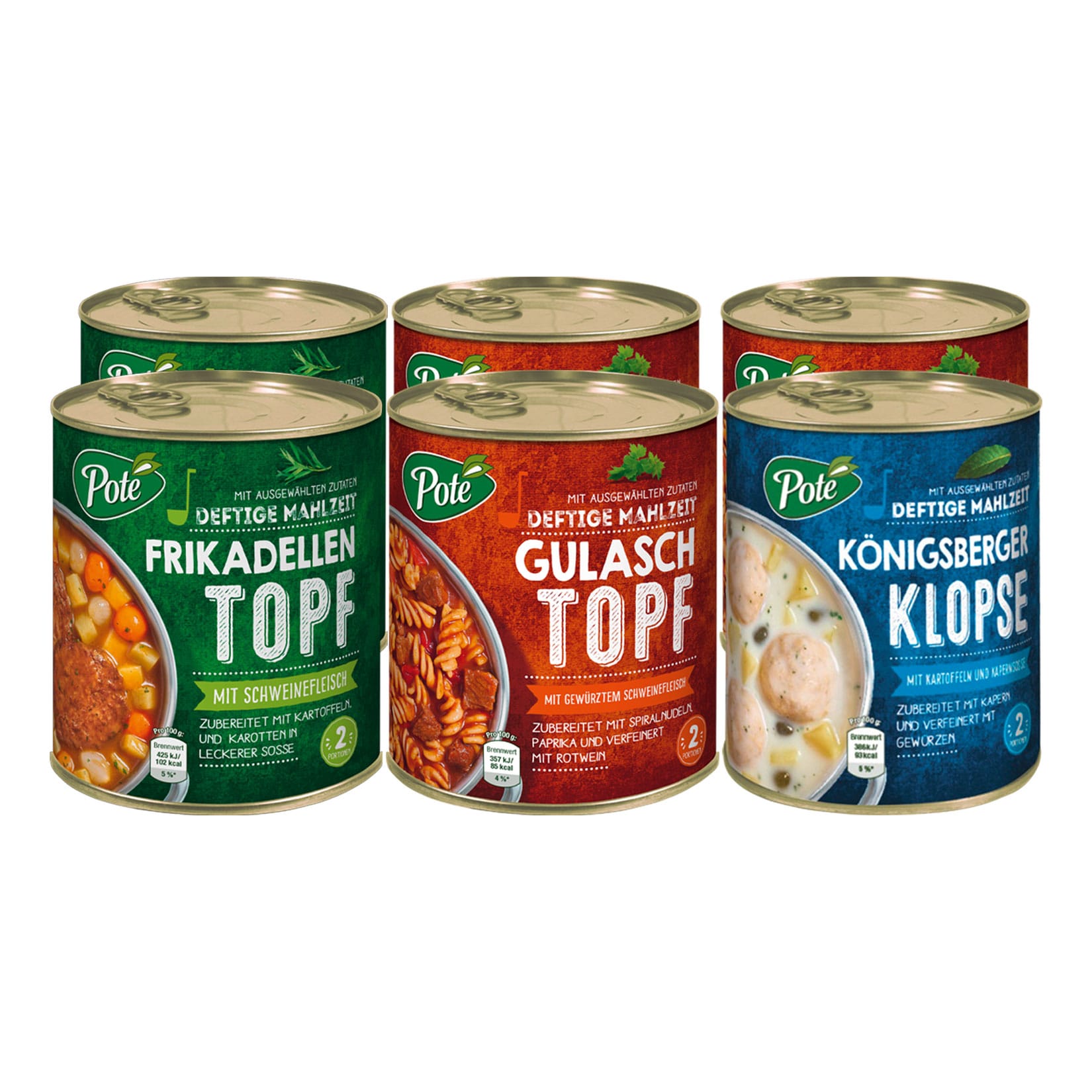 Pote Deftige Mahlzeit Eint&ouml;pfe 800 g, verschiedene Sorten, 6er Pack - Bild 1