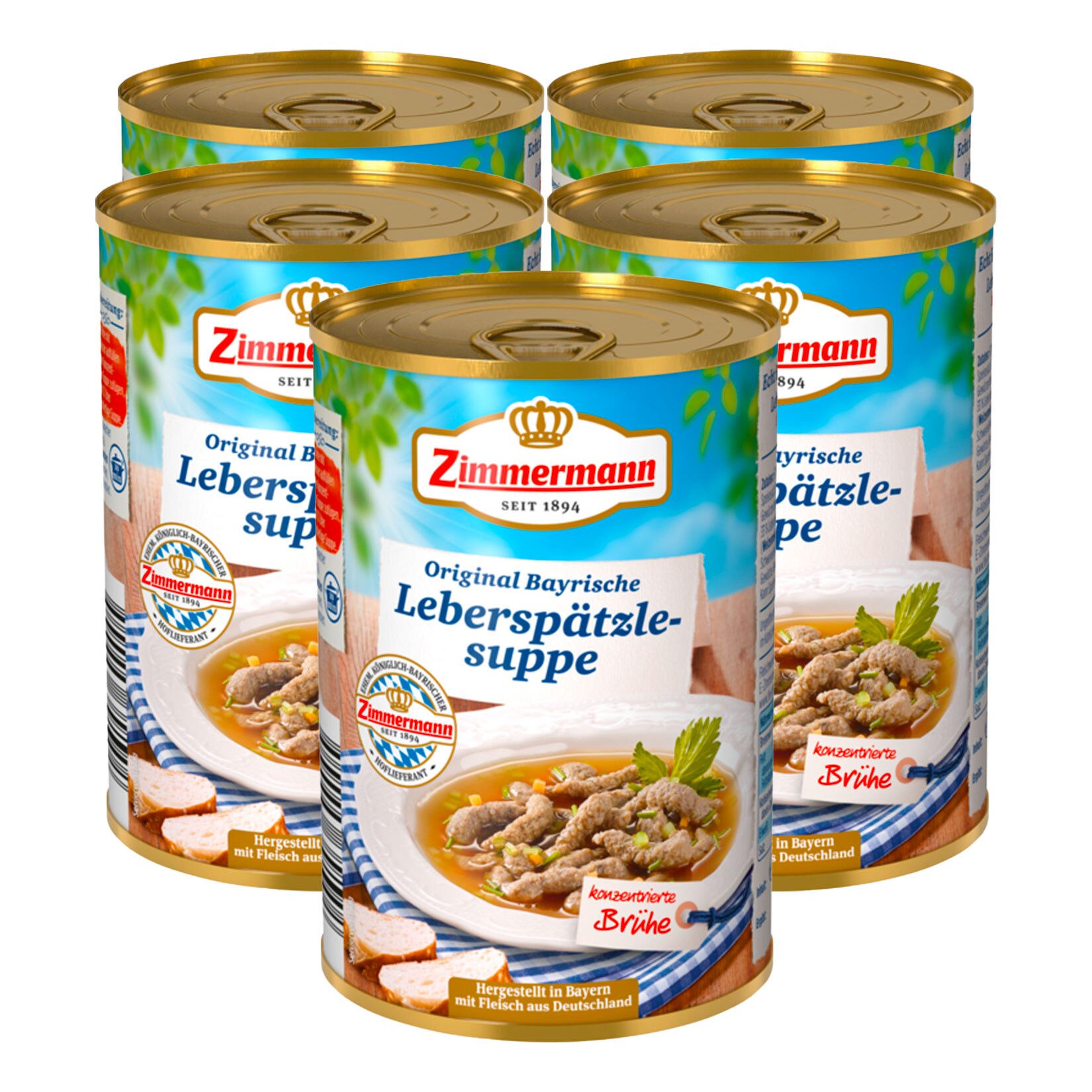 Zimmermann Lebersp&auml;tzle-Suppe 400 ml, 5er Pack - Bild 1
