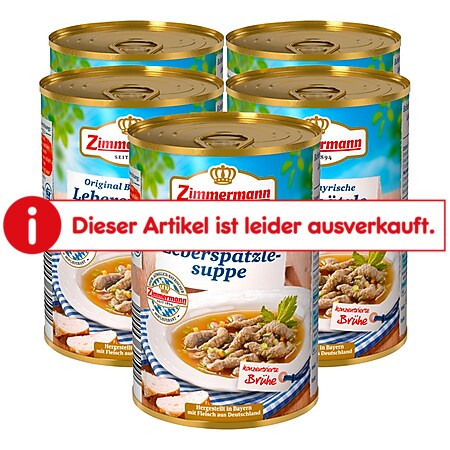 Zimmermann Leberspätzle-Suppe 400 ml, 5er Pack - Bild 1