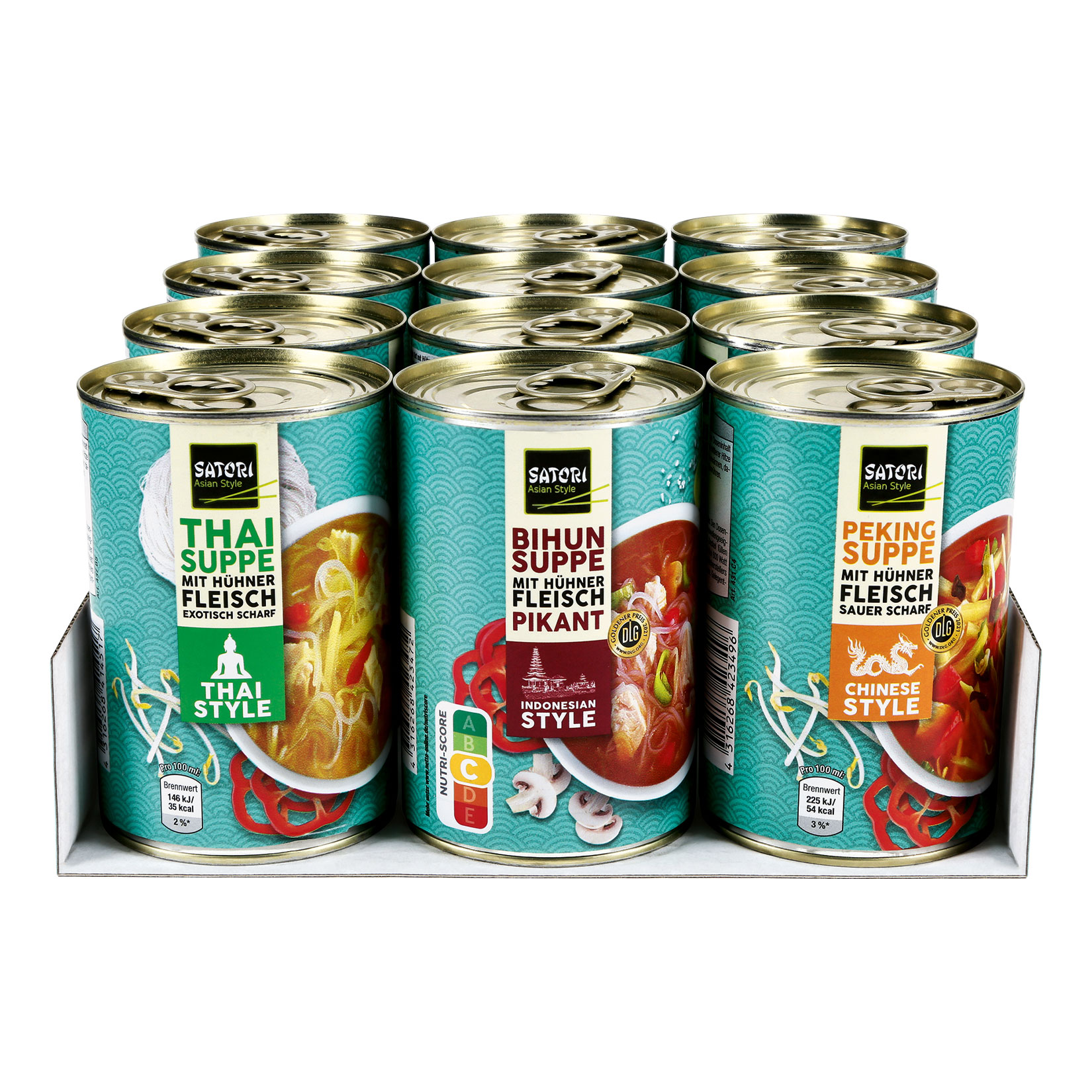 Satori Asia Suppe 400 ml, verschiedene Sorten, 12er Pack - Bild 1