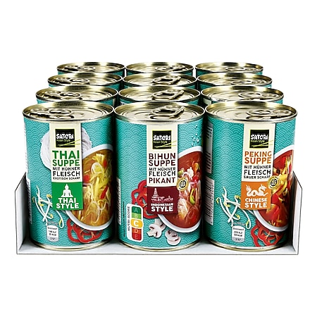 Satori Asia Suppe 400 ml, verschiedene Sorten, 12er Pack - Bild 1