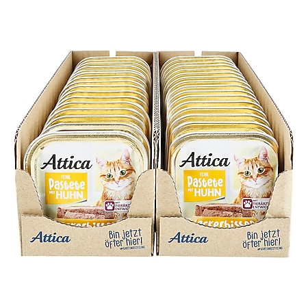 Attica Katzennahrung Pastete Huhn 100 g, 32er Pack - Bild 1