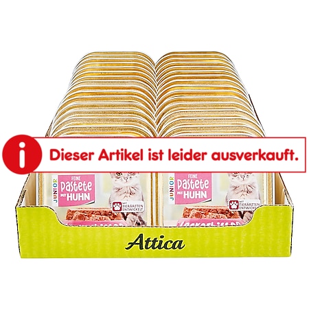 Attica Katzennahrung Junior Huhn 100 g, 32er Pack - Bild 1