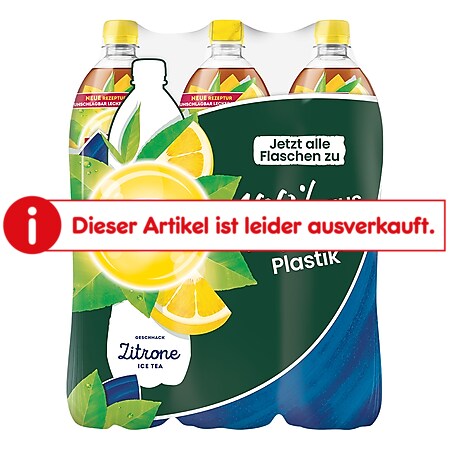 Lipton Eistee Zitrone 1,5 Liter, 6er Pack - Bild 1