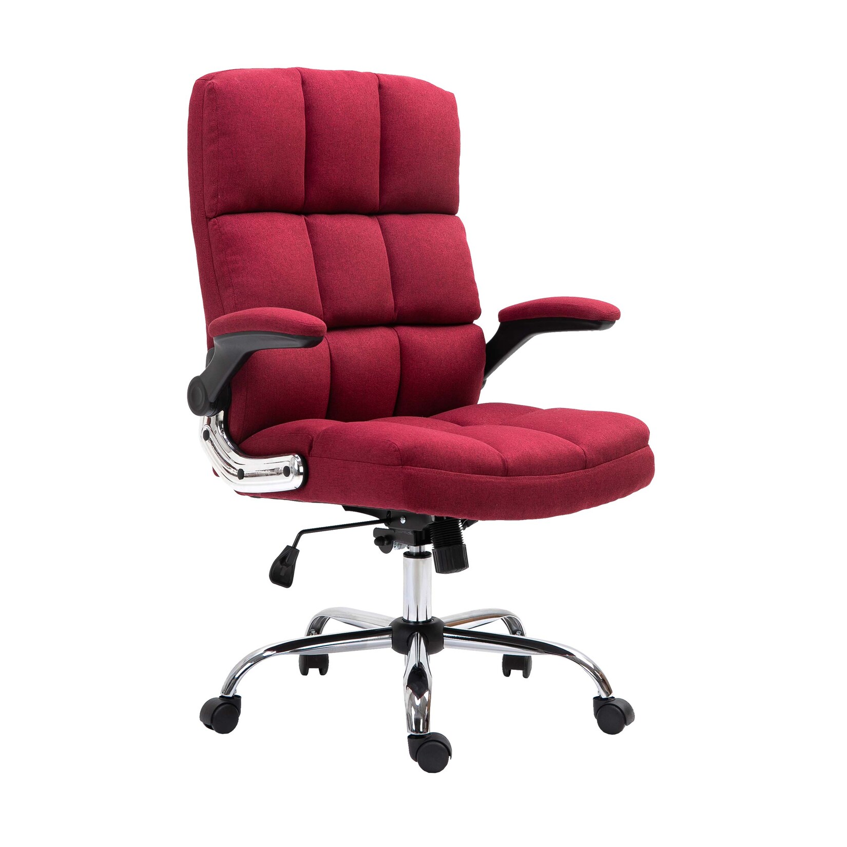 Bürostuhl MCW-J21, Chefsessel Drehstuhl Schreibtischstuhl, höhenverstellbar ~ Stoff/Textil weinrot | 04057651420684