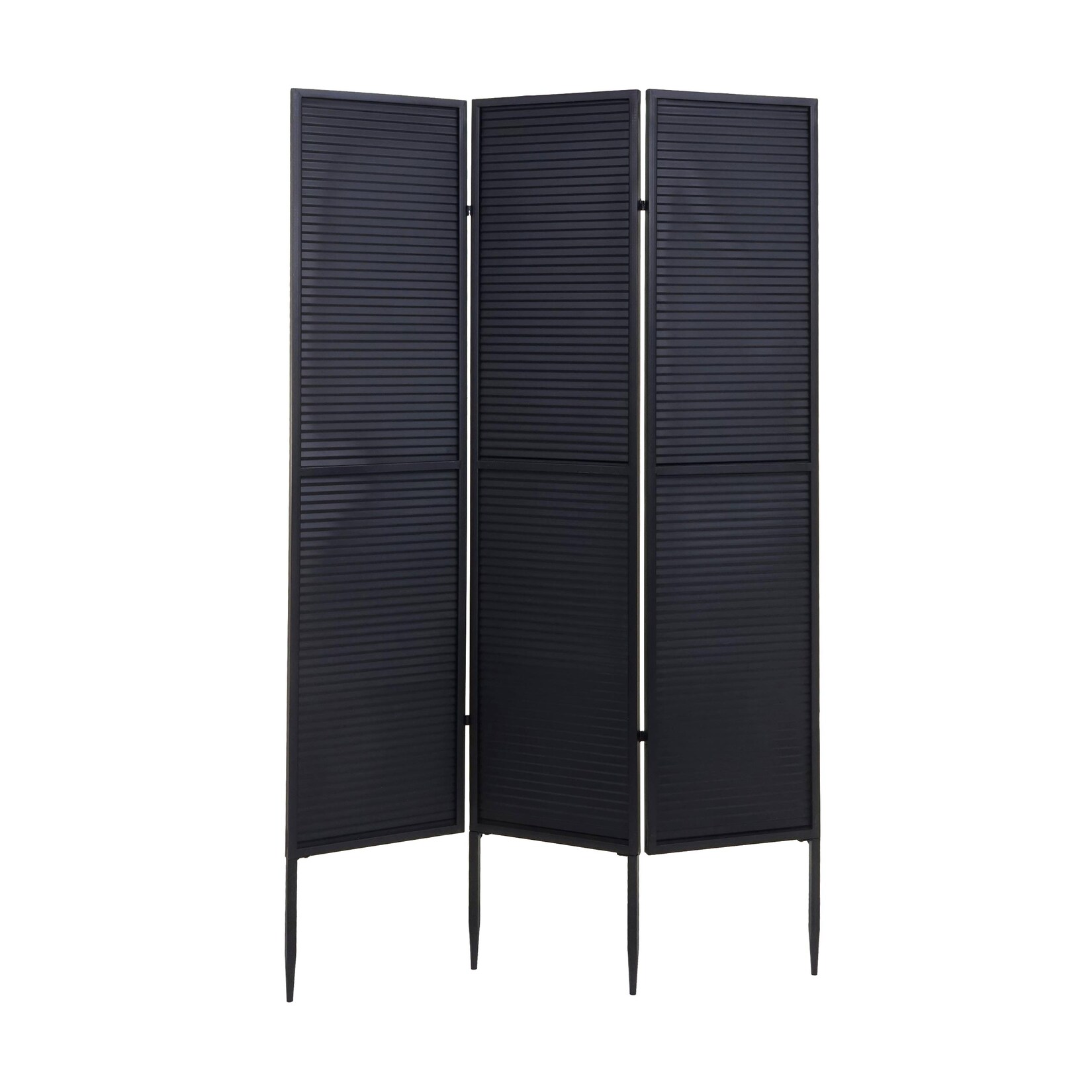 Garten-Paravent MCW-J14, Raumteiler Trennwand Sichtschutz, Metall 200x121cm ~ schwarz