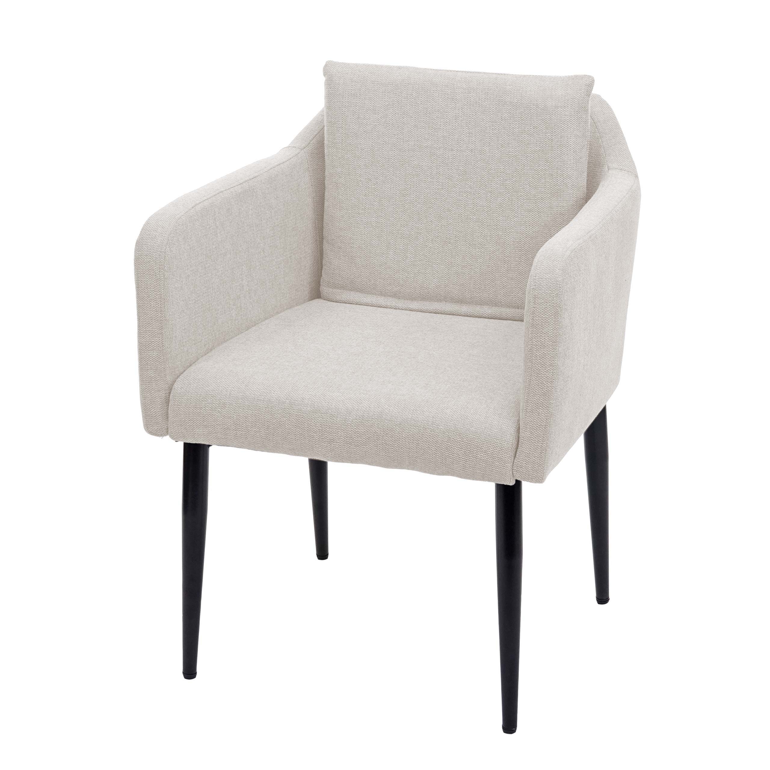 Esszimmerstuhl MCW-H93, K&uuml;chenstuhl Lehnstuhl Stuhl ~ Stoff/Textil creme-beige - Bild 1