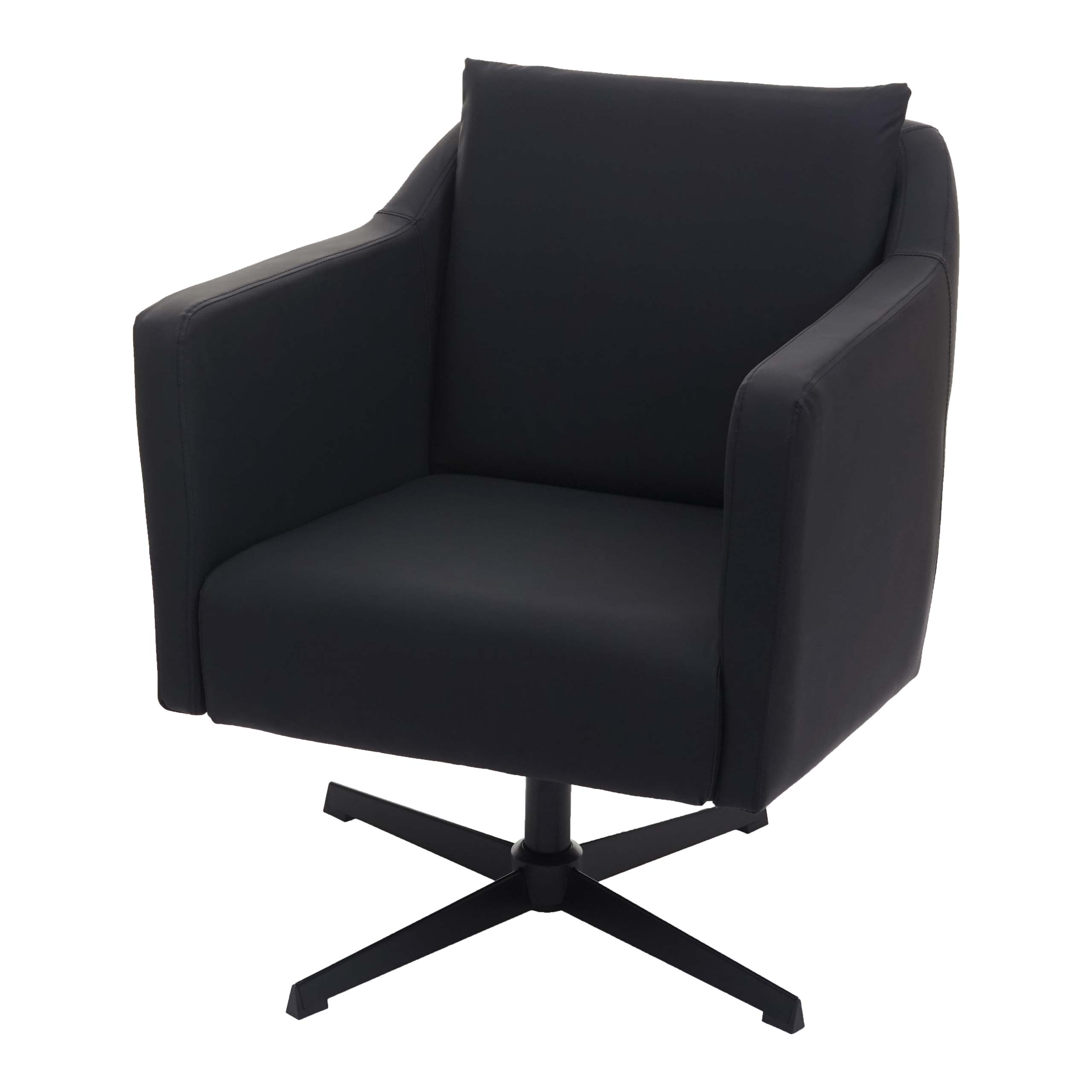 Lounge-Sessel MCW-H93b, Sessel Cocktailsessel Relaxsessel mit Fu&szlig;kreuz, drehbar ~ Kunstleder schwarz - Bild 1