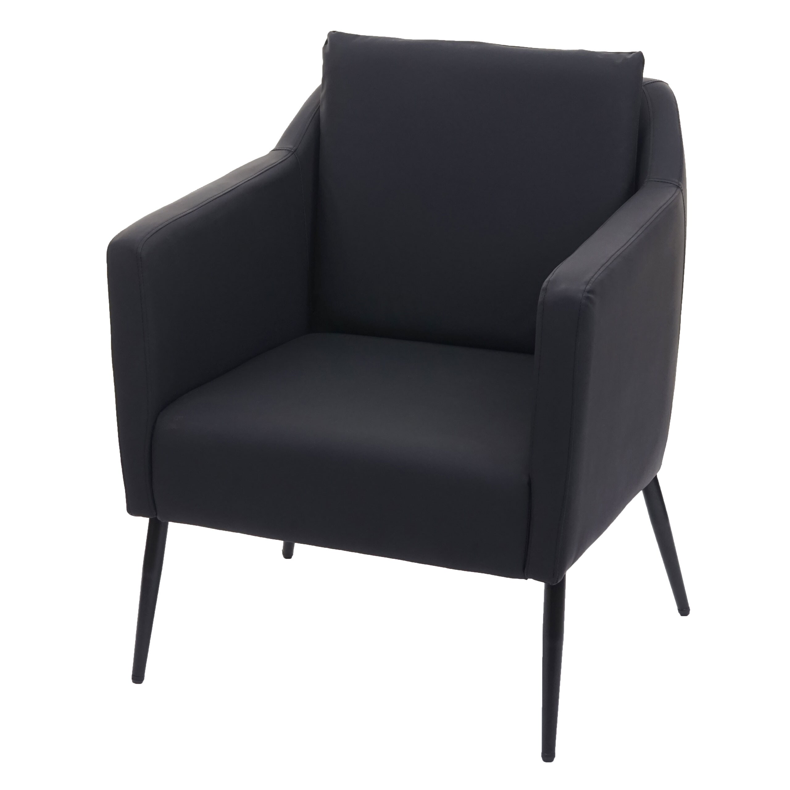 Lounge-Sessel MCW-H93a, Sessel Cocktailsessel Relaxsessel ~ Kunstleder schwarz - Bild 1