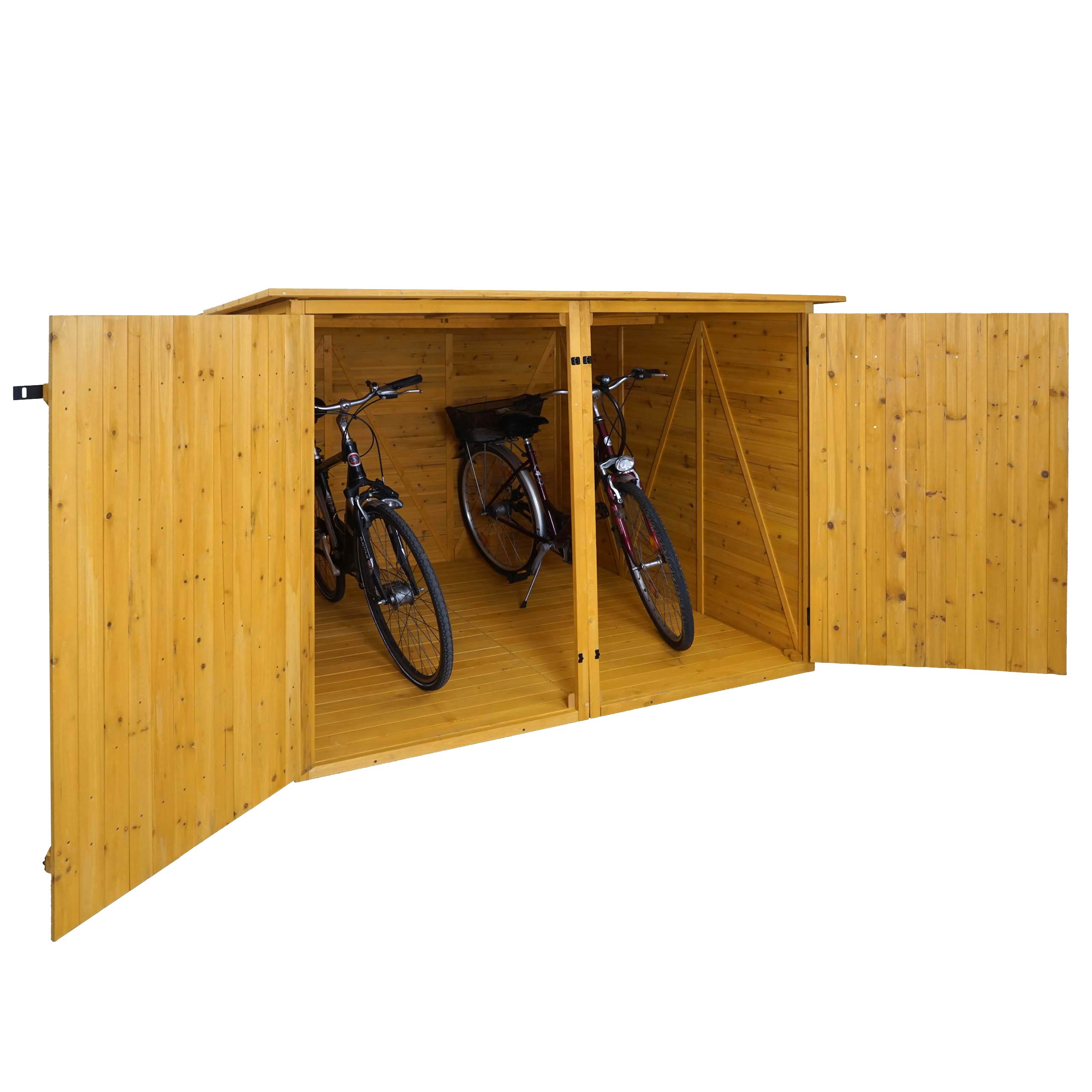 2er-Fahrradgarage MCW-H60, Fahrradbox Ger&auml;teschuppen Ger&auml;tehaus, MVG abschlie&szlig;bar 151x200x200cm ~ braun - Bild 1