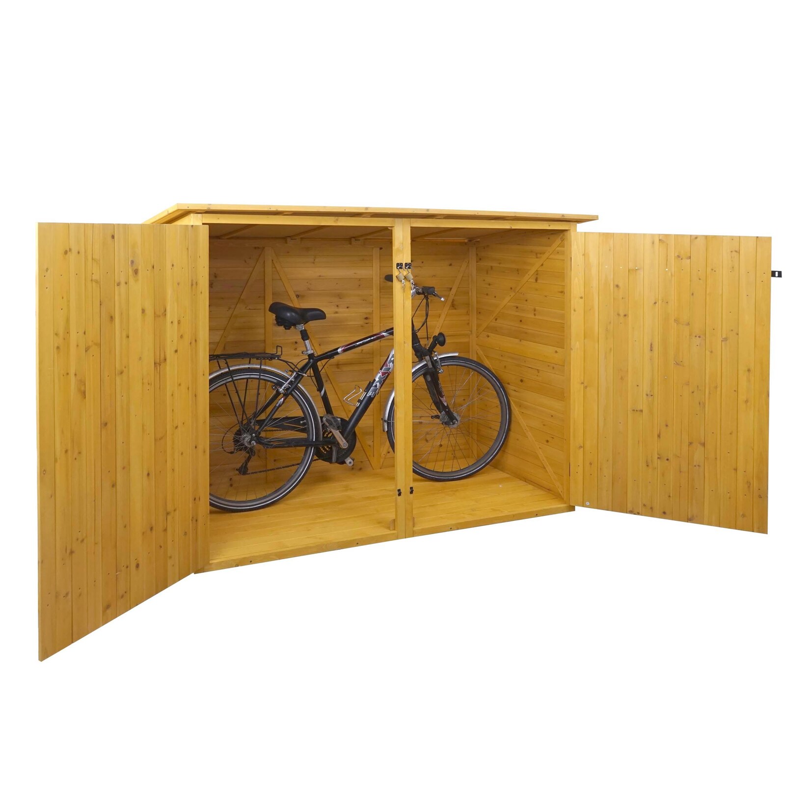 1er-Fahrradgarage MCW-H60, Fahrradbox Geräteschuppen Gerätehaus, MVG abschließbar 152x184x98cm ~ braun