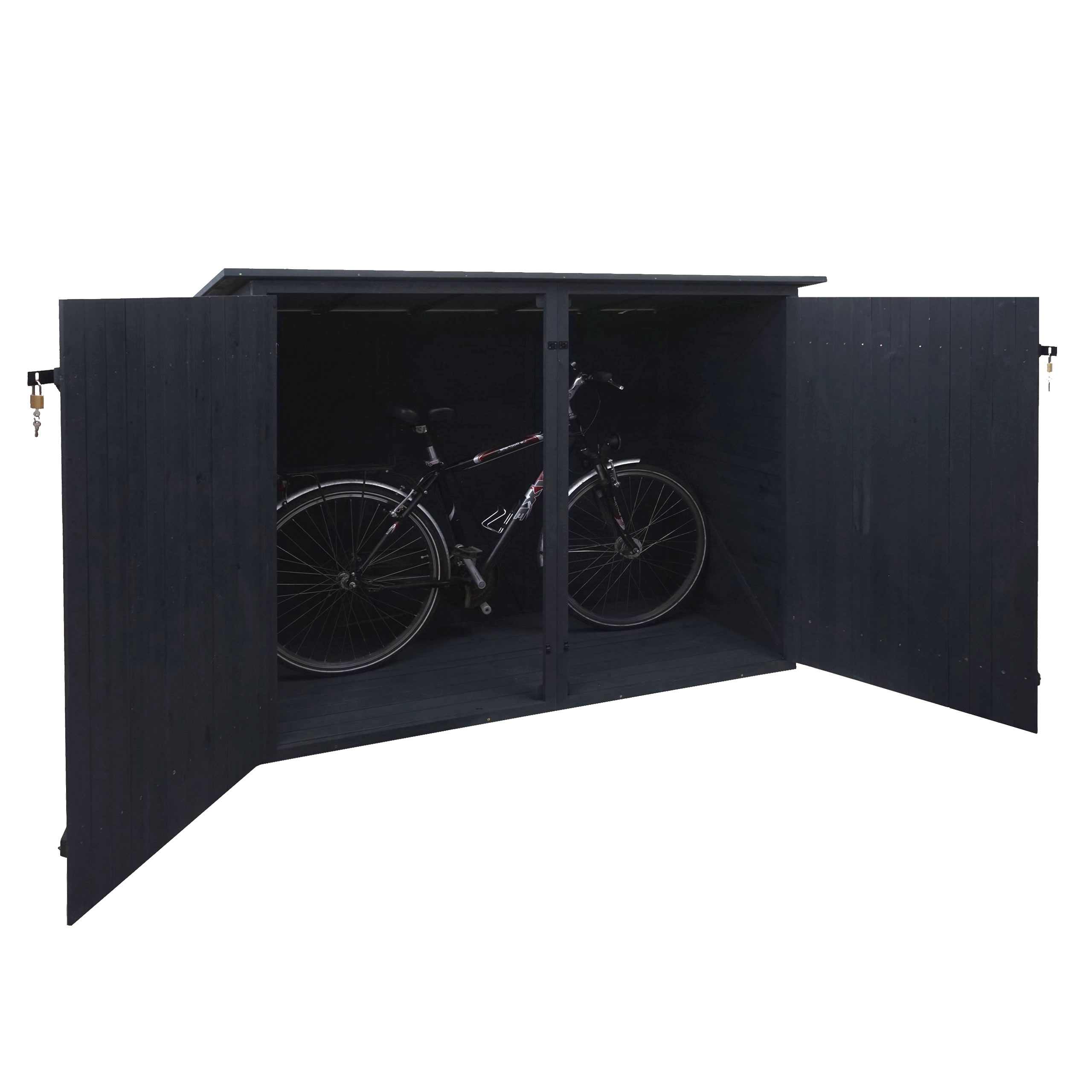 1er-Fahrradgarage MCW-H60, Fahrradbox Ger&auml;teschuppen Ger&auml;tehaus, MVG abschlie&szlig;bar 152x184x98cm ~ anthrazit - Bild 1