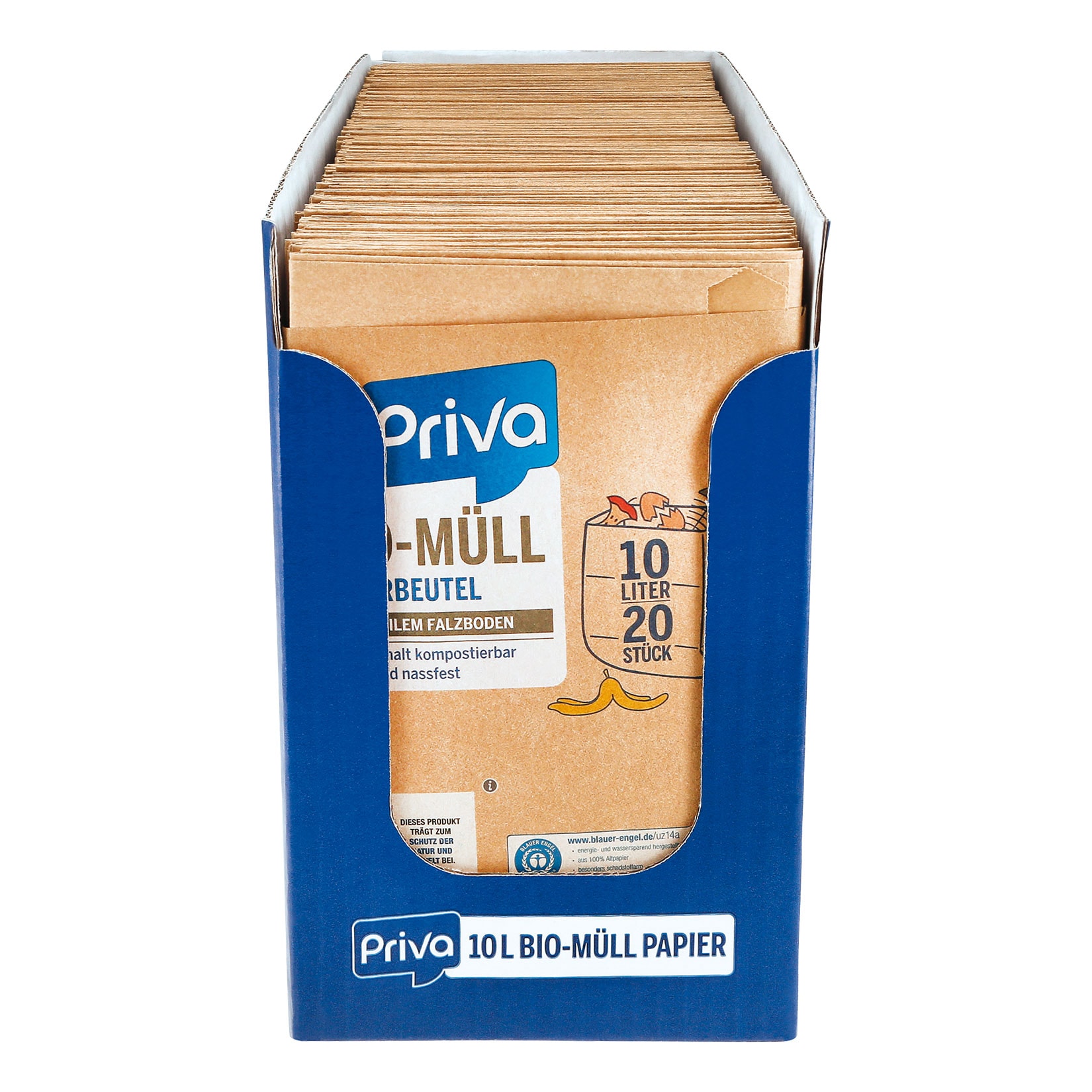 Priva Bio Papierm&uuml;llbeutel 20 x 10 Liter , 8er Pack - Bild 1
