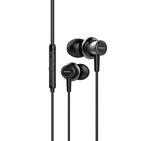 Aiwa ESTM-500BK In-Ear Kopfhörer schwarz kabelgebunden Headset mit 3,5 mm 5mW Klinkenstecker mit Zubehör - Bild 1