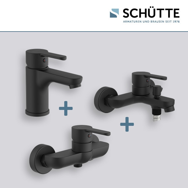 SCH&Uuml;TTE Waschtischarmatur DENVER, Wasserhahn Bad Schwarz matt - Bild 1