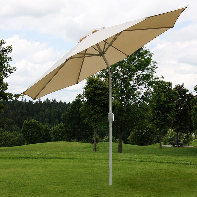 Sonnenschirm Asti, Gartenschirm, Ø 3m neigbar Polyester/Alu 5kg ~ creme