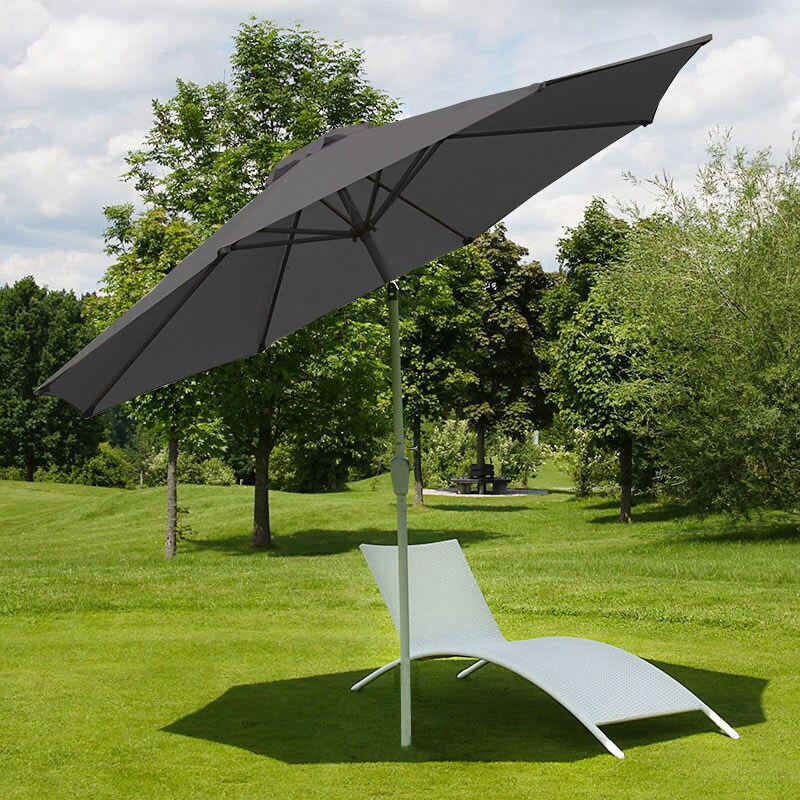 Sonnenschirm Asti, Gartenschirm, Ø 3m neigbar Polyester/Alu 5kg ~ anthrazit