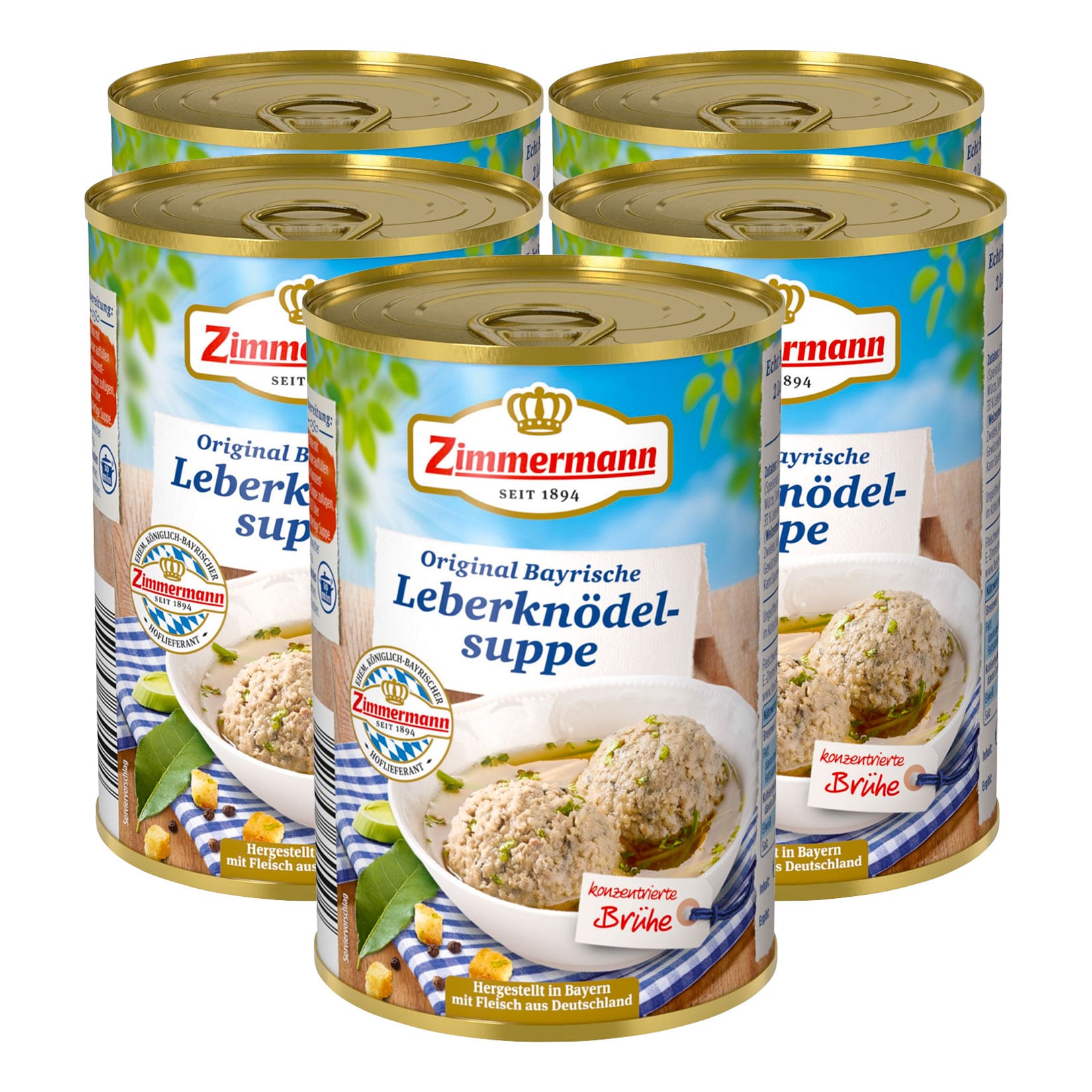 Zimmermann Leberkn&ouml;del-Suppe 400 ml, 5er Pack - Bild 1