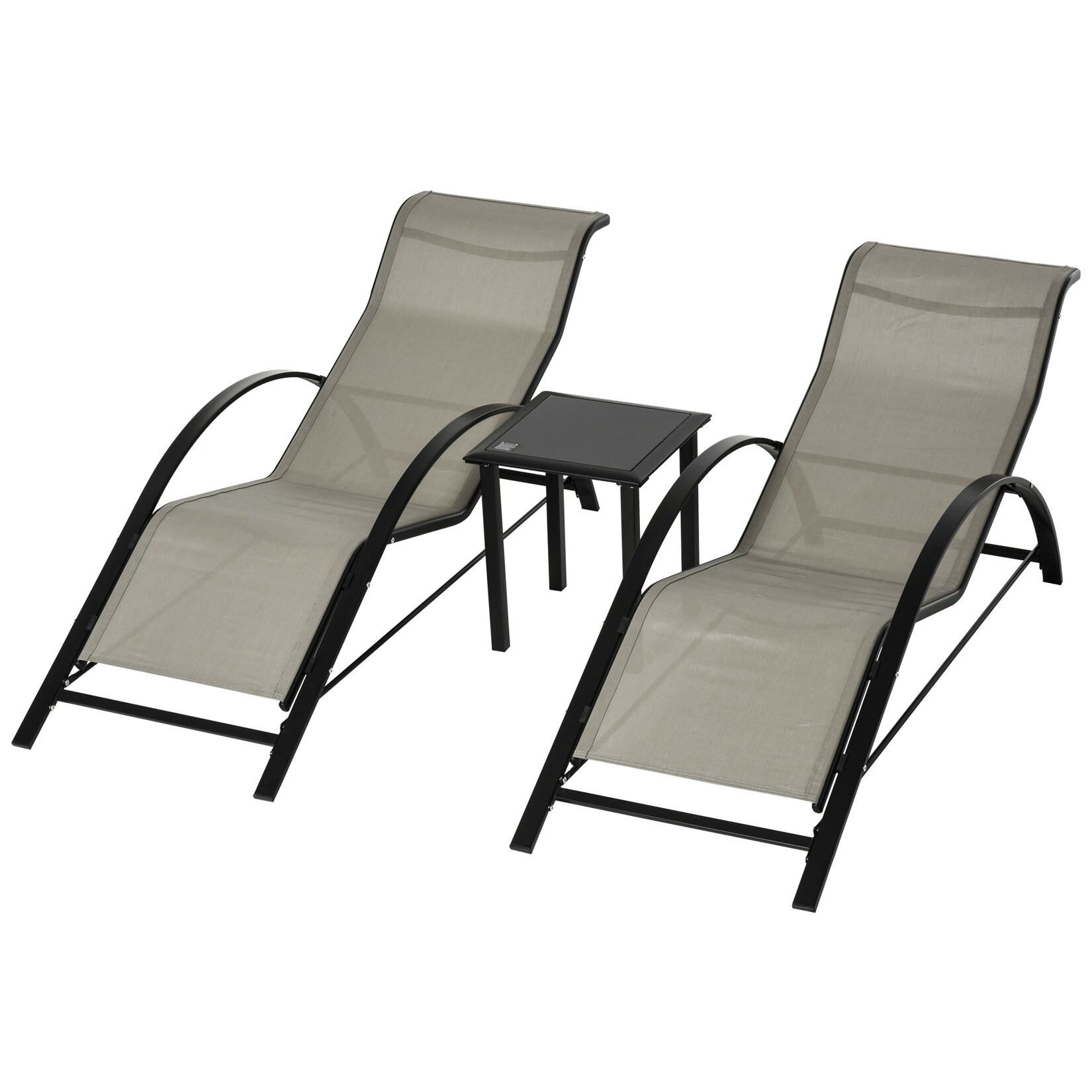 Gartenliege-Set Metall, Mesh