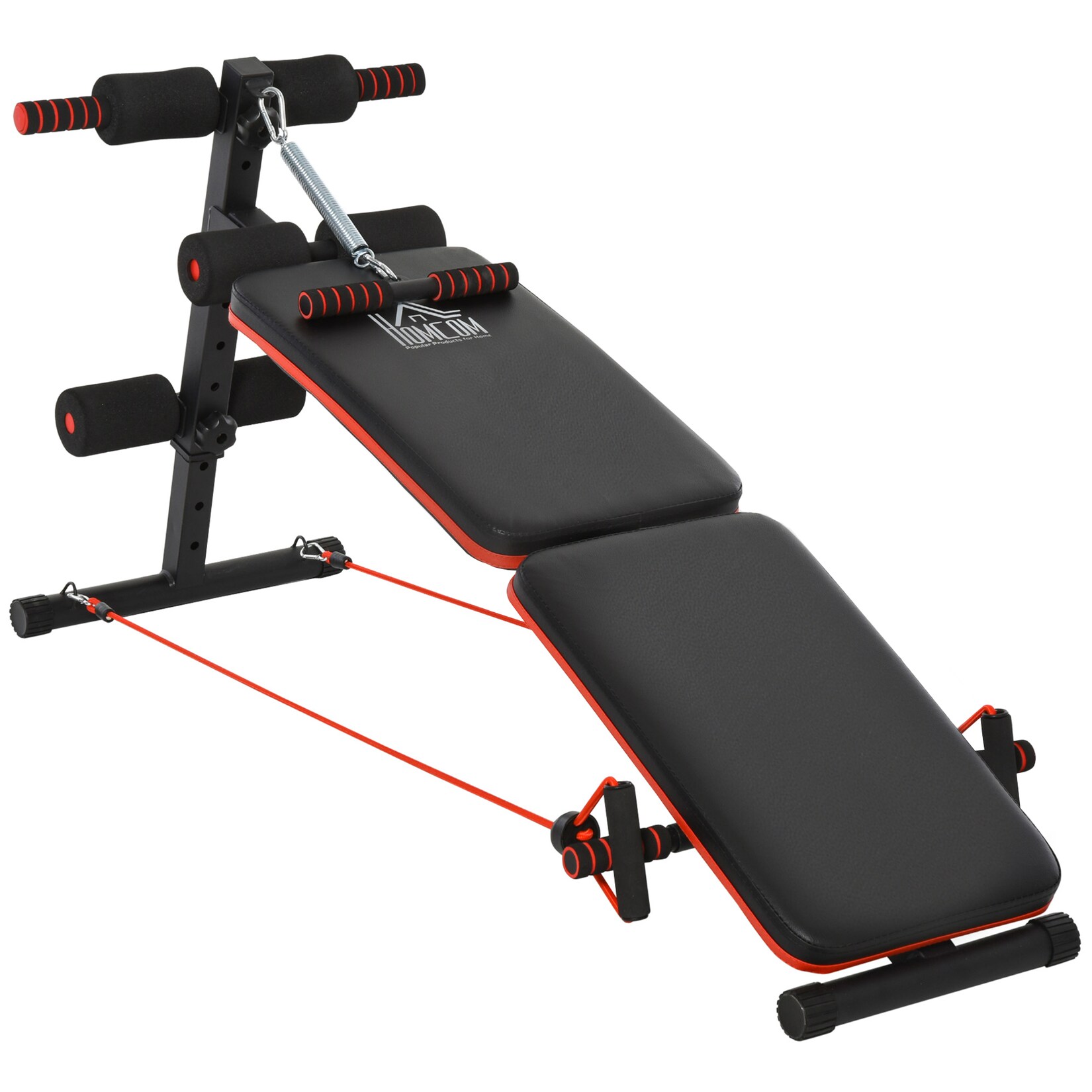 HOMCOM Bauchtrainer Stahlrohr, EVA,PVC