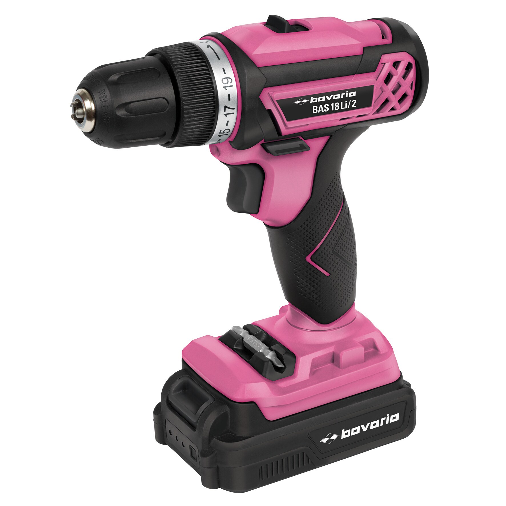 Bavaria Akku-Bohrschrauber-Set BAS 18 Li/2 Kit - pink - Bild 1