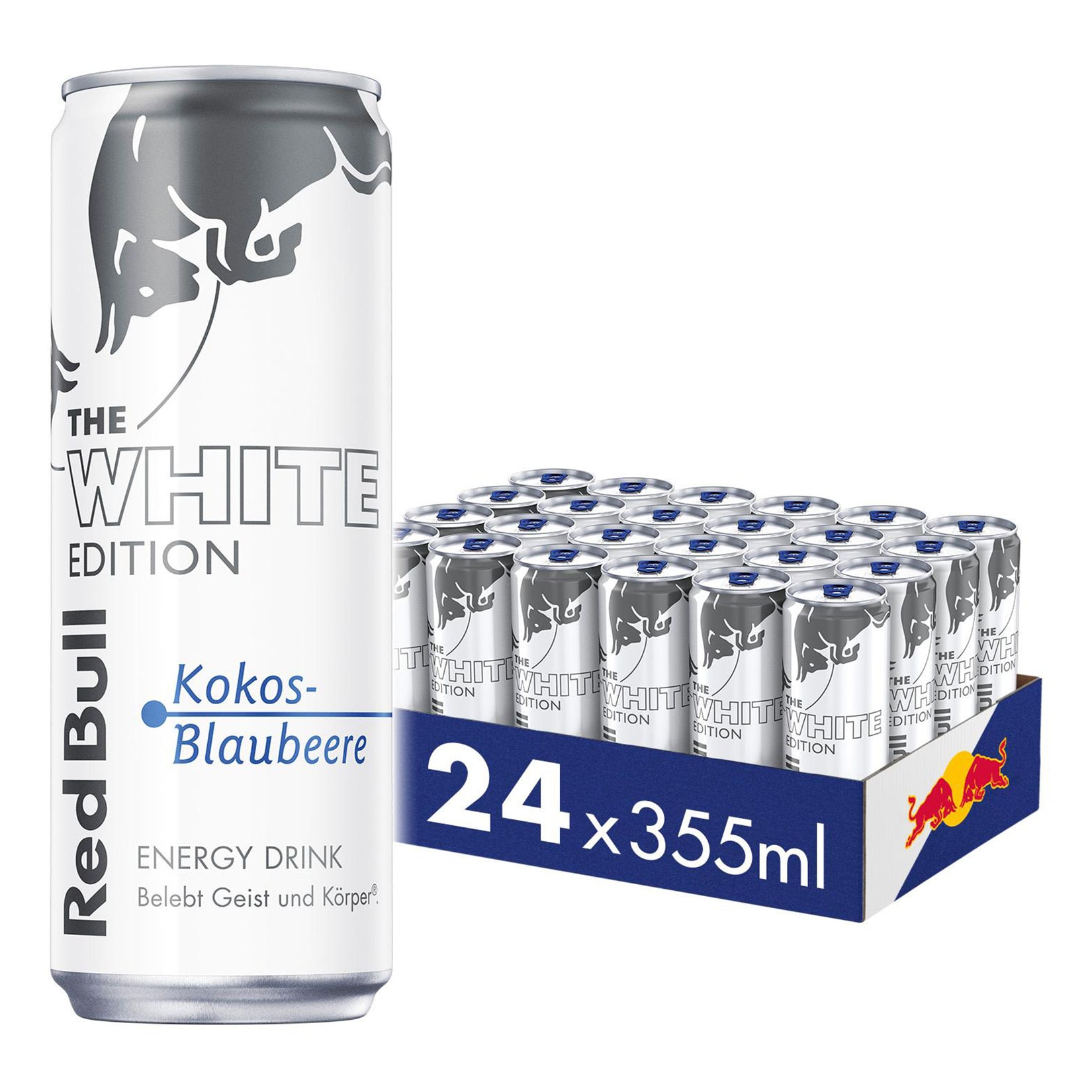 Red Bull Energy Drink White Edition Kokosnuss-Blaubeere 0,355 Liter Dose, 24er Pack - Bild 1