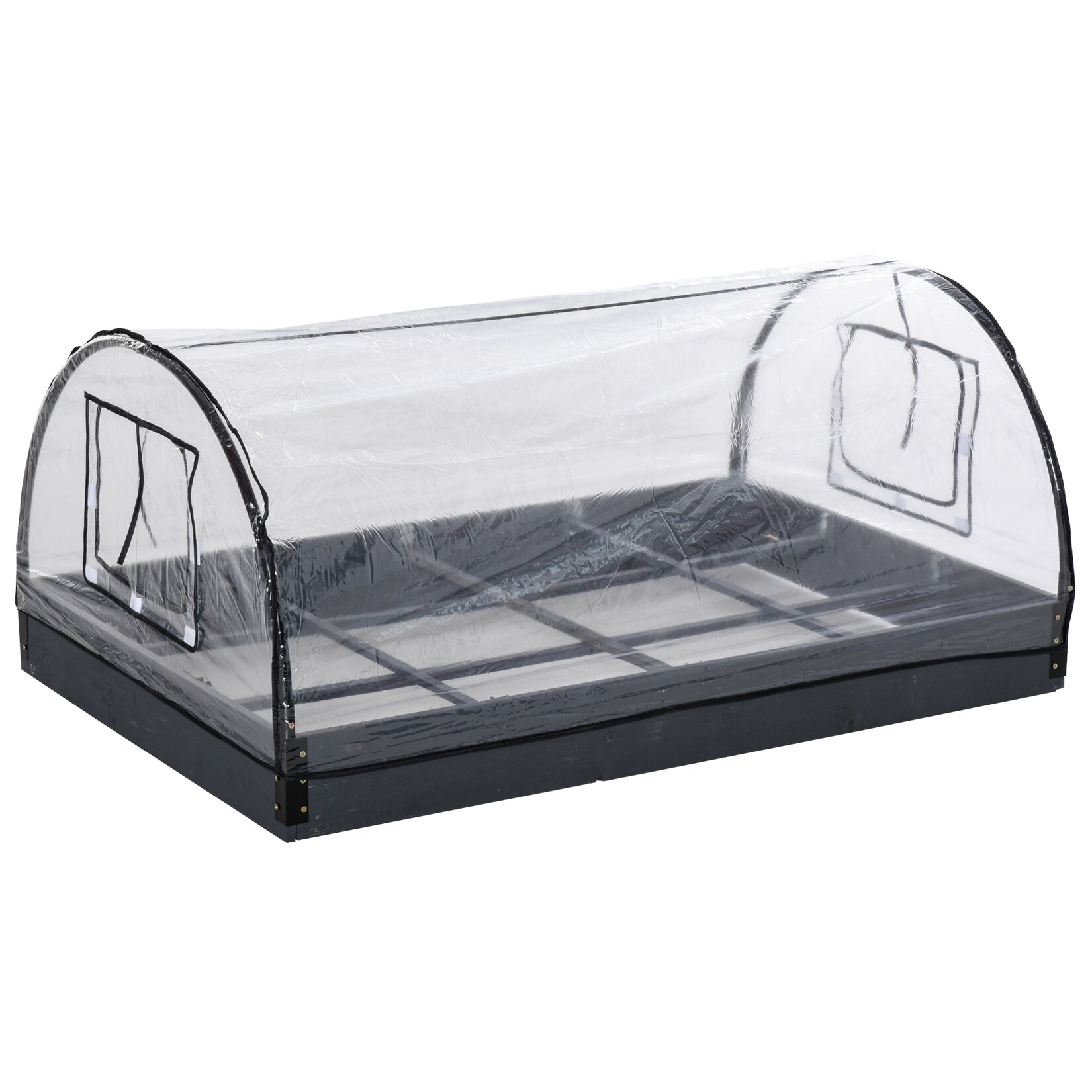 Outsunny Gewächshaus Tannenholz, Stahl, PVC