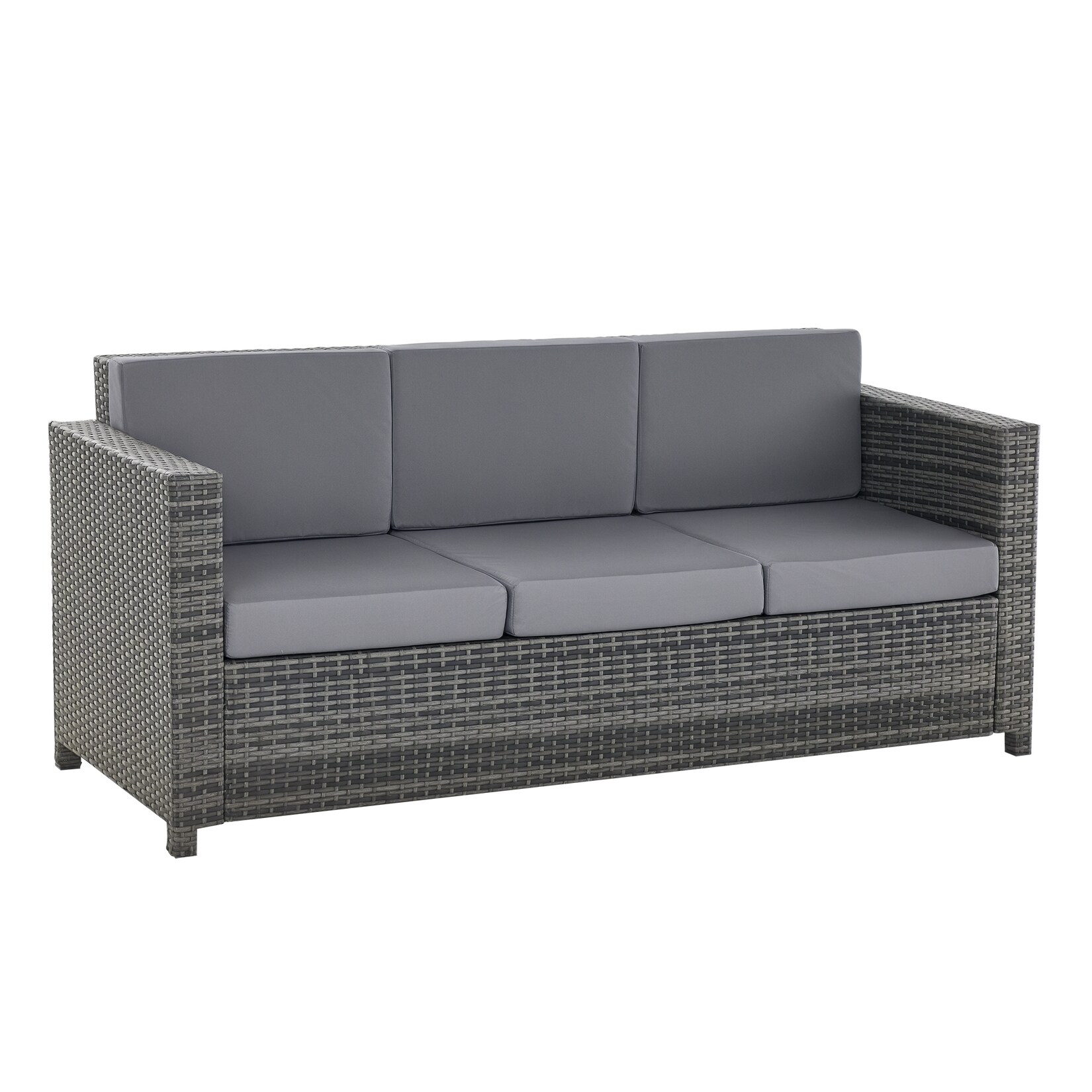 Outsunny Rattan Sofa Metall, PE-Rattan, Polyester | 04251774904018
