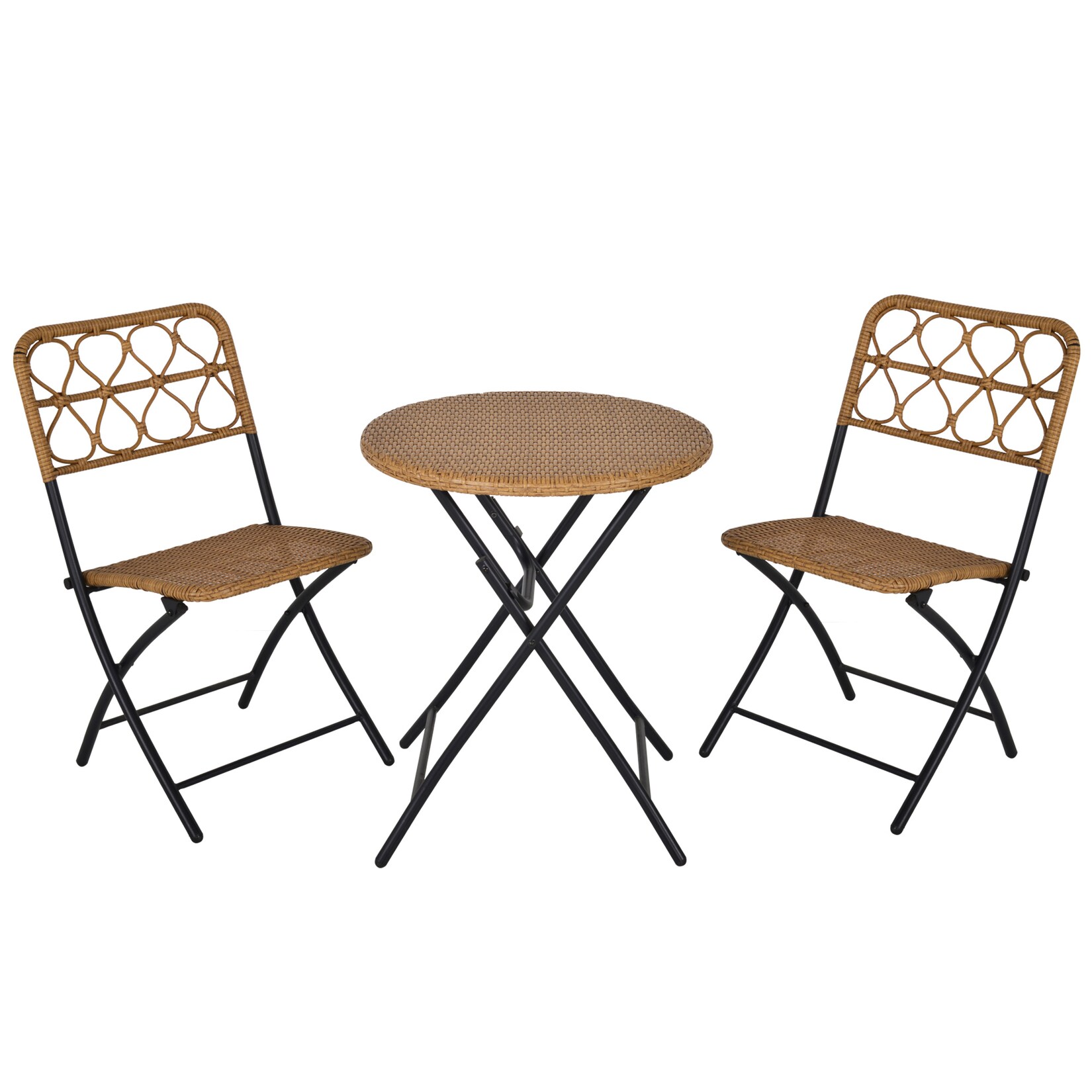 Outsunny Gartenmöbel-Set Stahl, PE-Rattan | 04251774903424