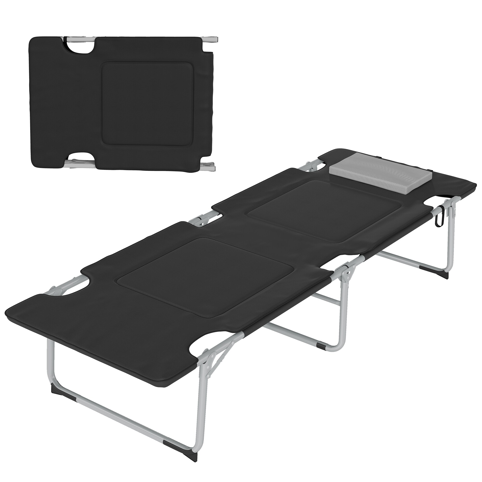 Outsunny Feldbett Stahl, Oxford Stoff, Schaumstoff - Bild 1