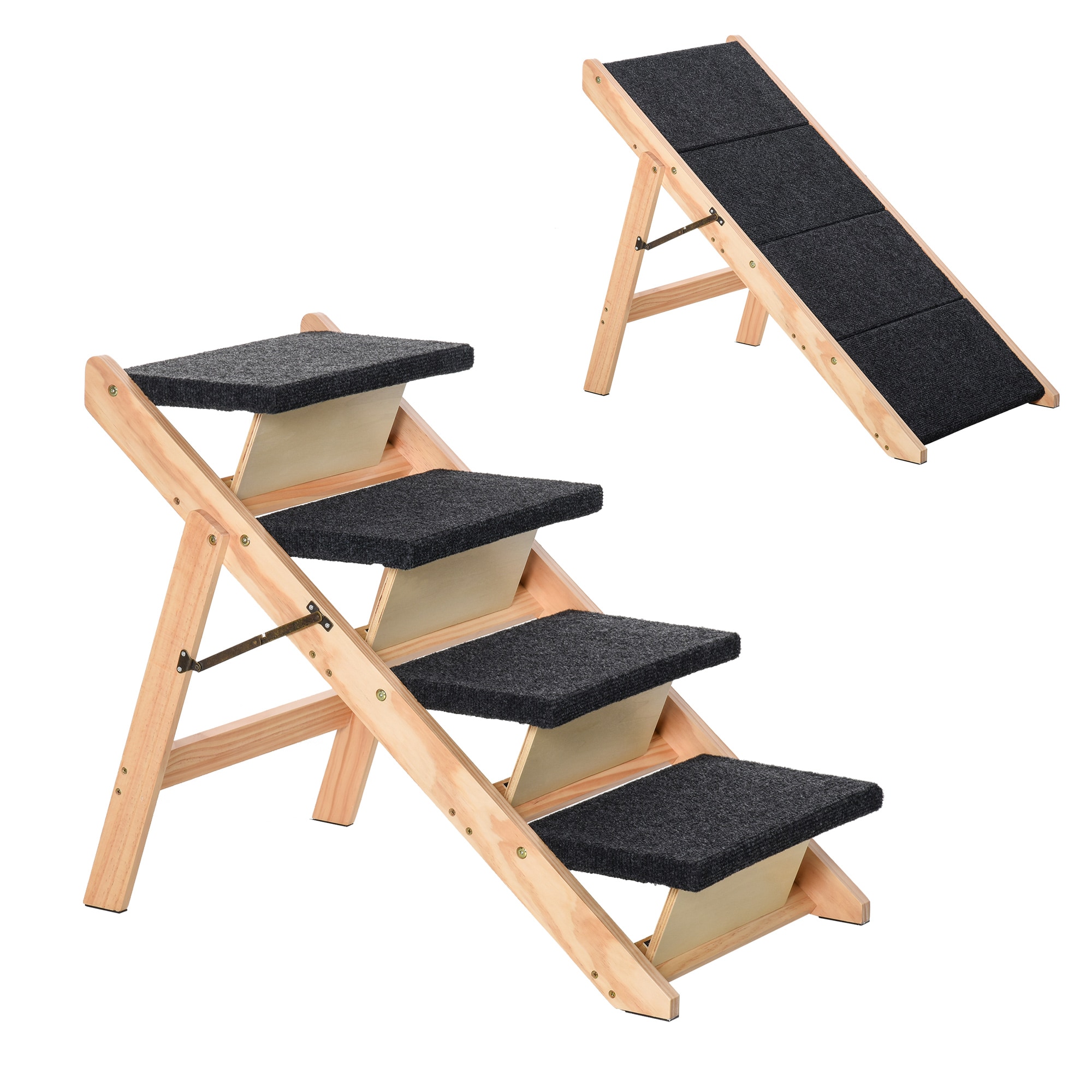 PawHut Haustiertreppe Kiefernholz, Polyester - Bild 1