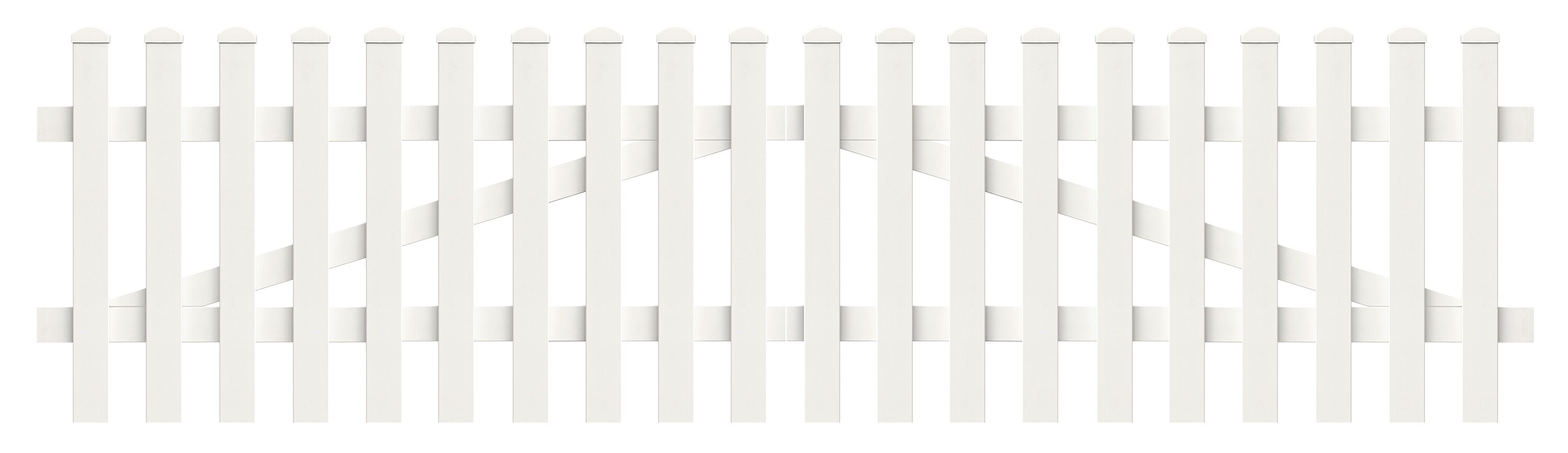 Zauntor Gerade 303,4cm x 80cm in Wei&szlig; - Bild 1