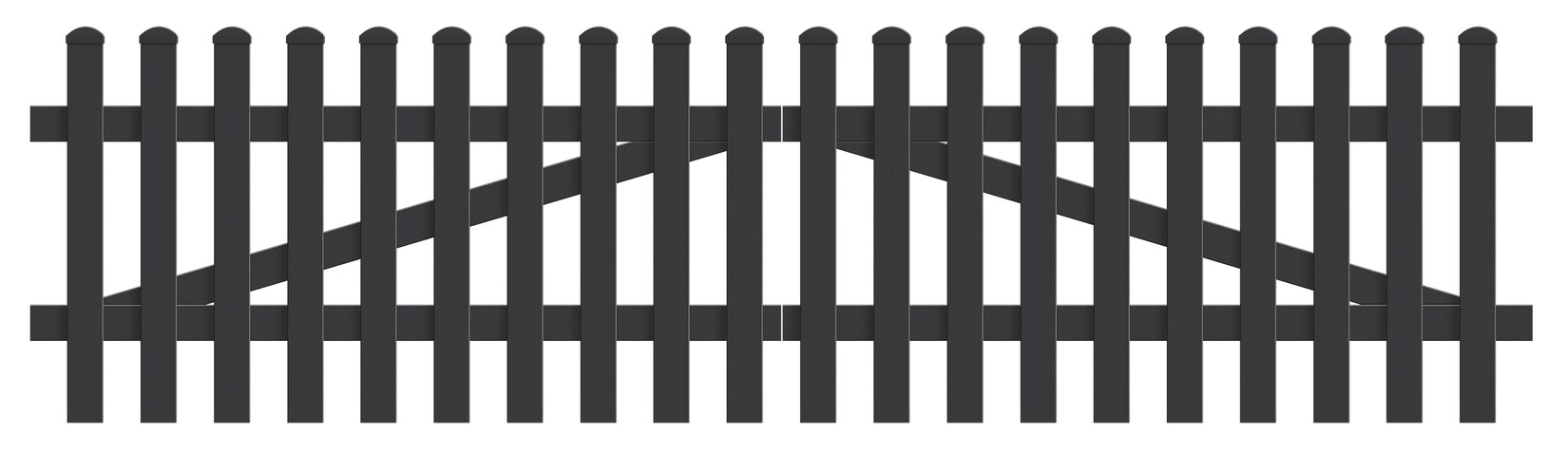 Zauntor Gerade 303,4cm x 80cm in Anthrazit