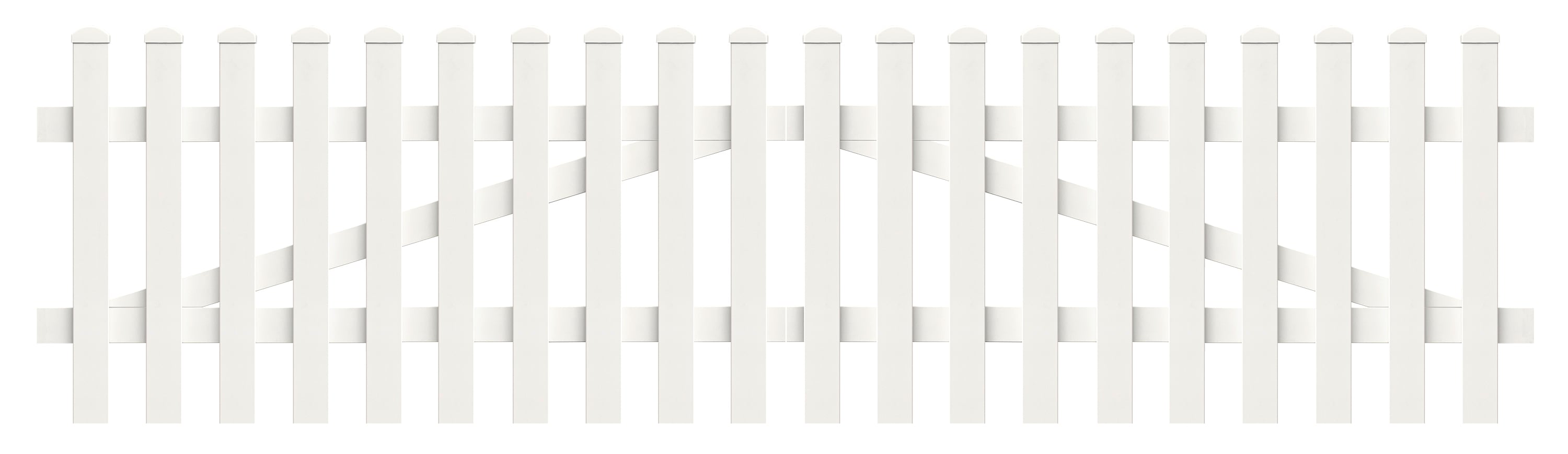 Zauntor Gerade 303,4cm x 100cm in Wei&szlig; - Bild 1